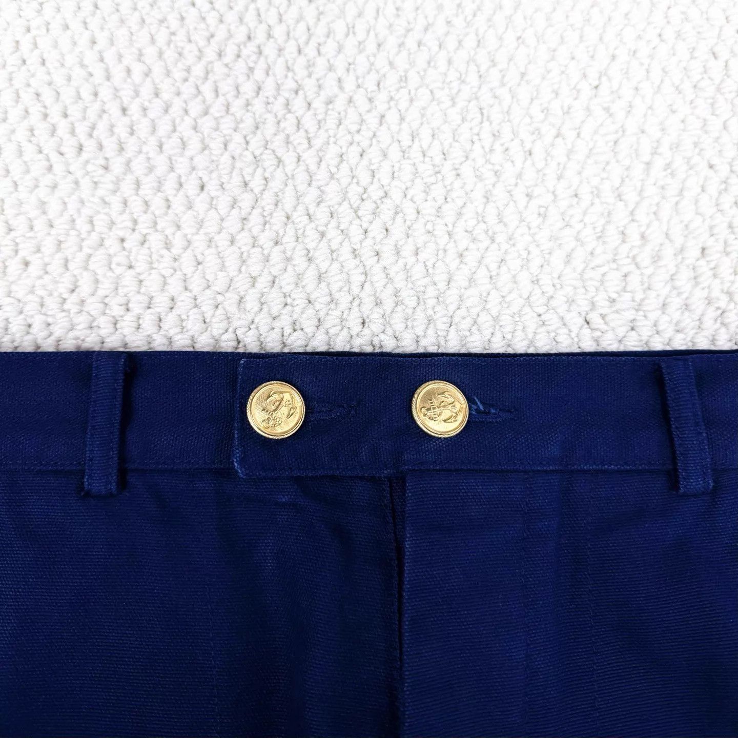 Thom Browne Thom Browne Navy 4-Stripe Pants Size 1 Anchor Gold Buttons Size US 29 - 3 Thumbnail