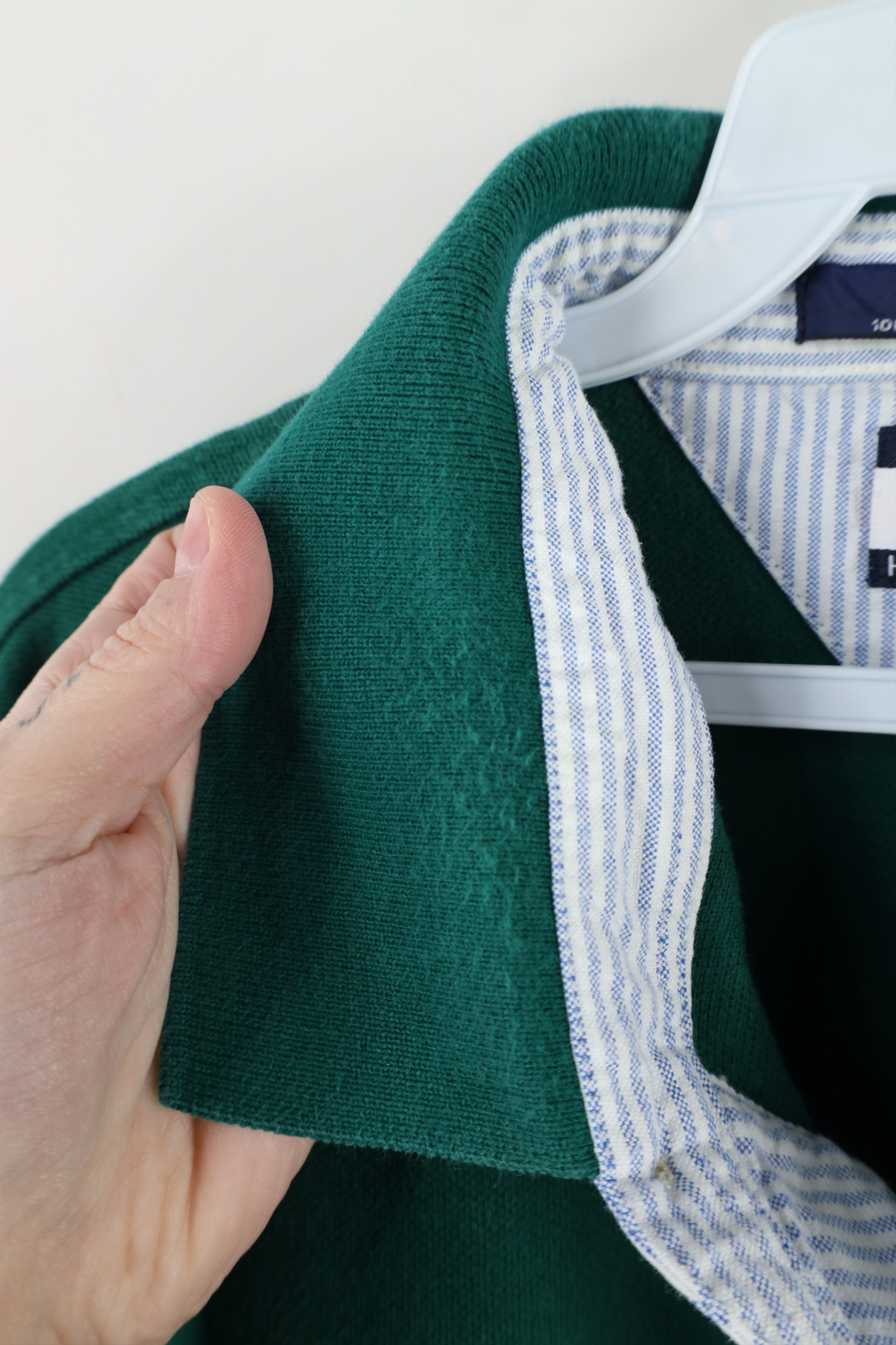 Tommy Hilfiger × Vintage Vintage 90s Tommy Hilfiger Pique Cotton Polo Shirt Green Size US XL / EU 56 / 4 - 7 Thumbnail