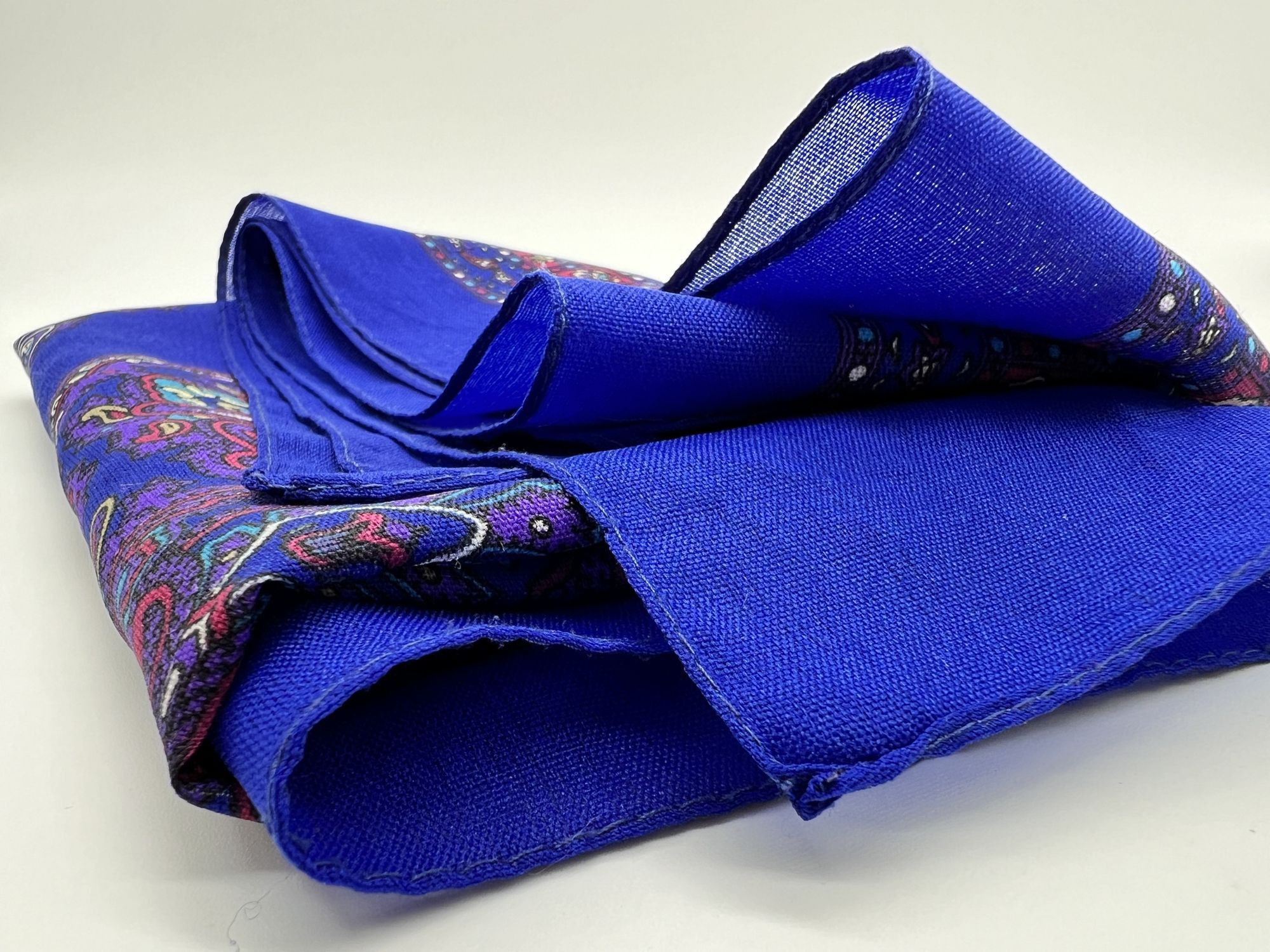 Vintage Vintage Paisley Silky Scarf Rich Blue & Purple Tones Size ONE SIZE - 4 Thumbnail