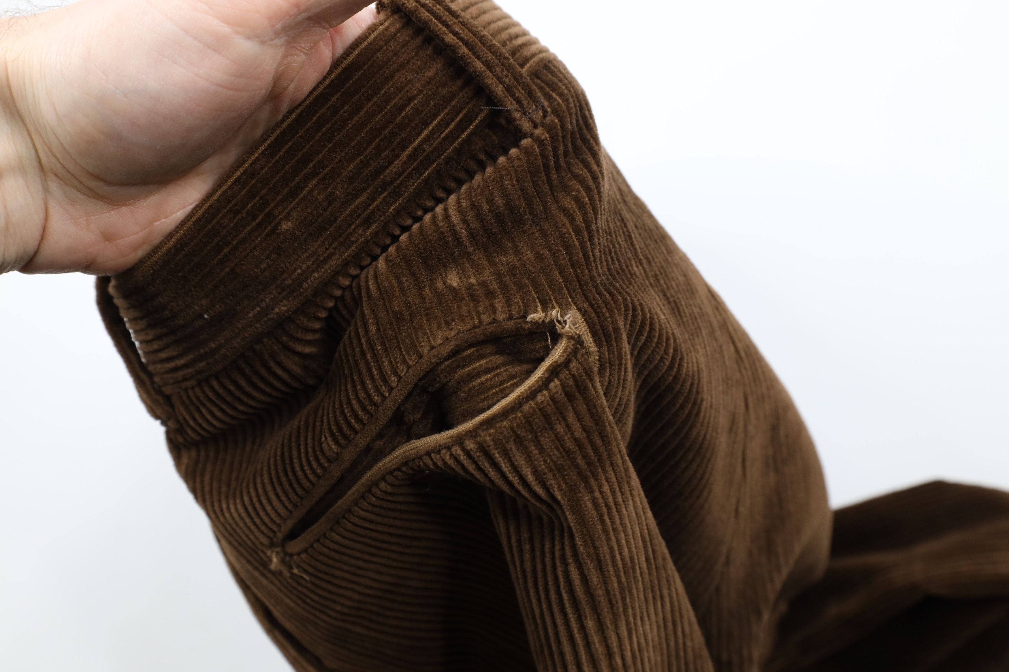 Nautica × Vintage Vintage 90s Nautica Pleated Wide Leg Cuffed Corduroy Pants Size US 34 / EU 50 - 7 Thumbnail
