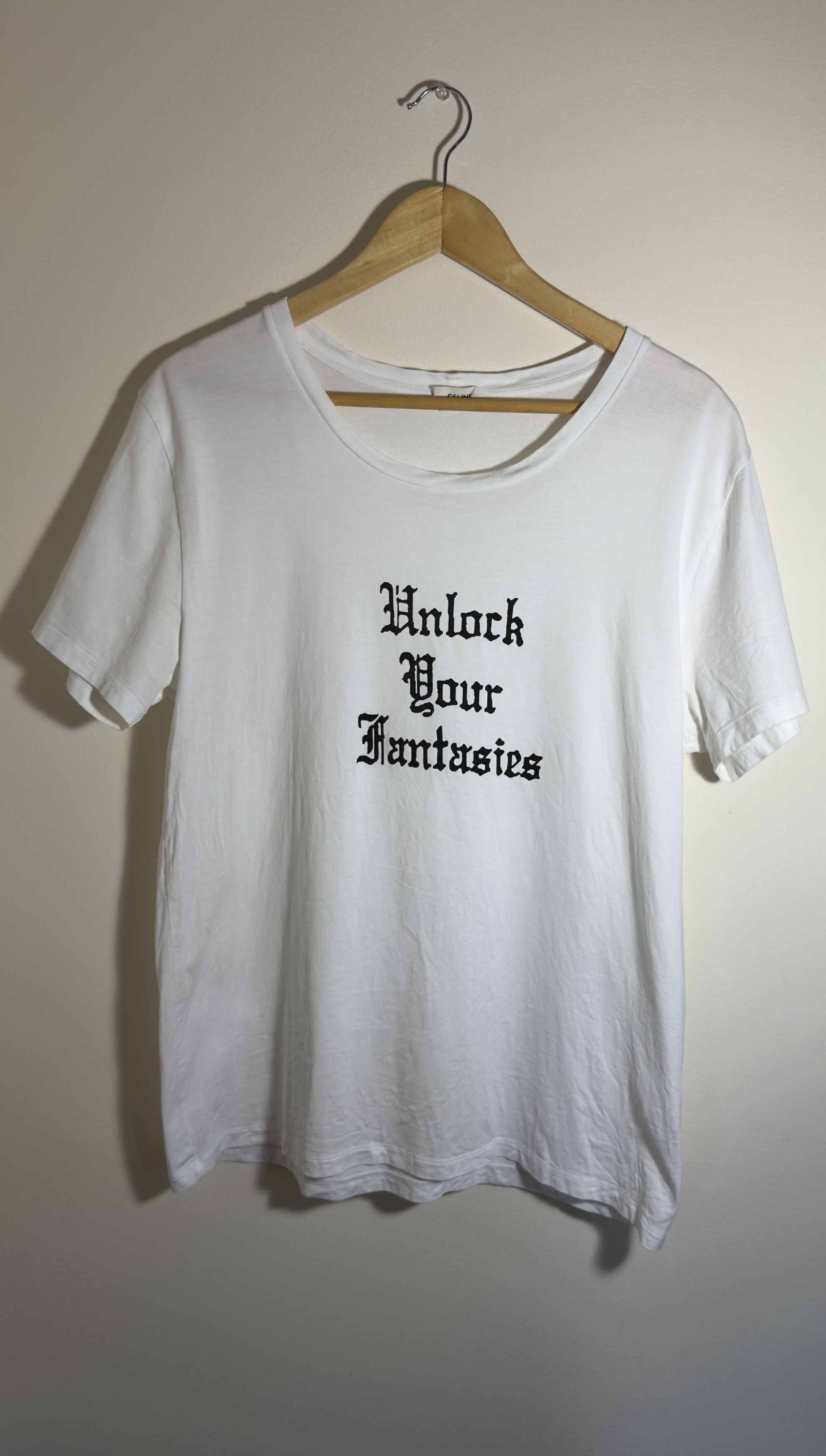Celine × Hedi Slimane Céline 'Unlock your fantasies' T-Shirt | Grailed