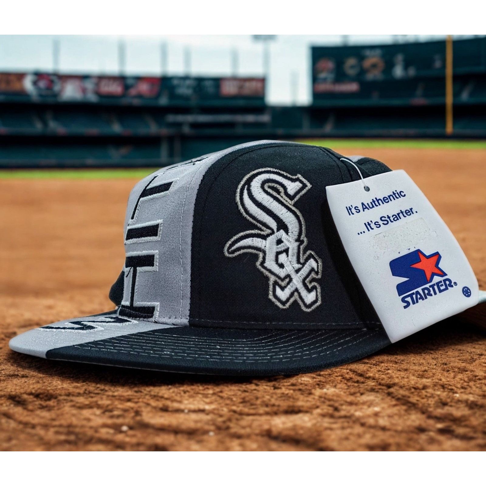Starter Chicago White Sox Starter Swirl Snapback Hat VTG 90s MLB NWT Size ONE SIZE - 13 Thumbnail