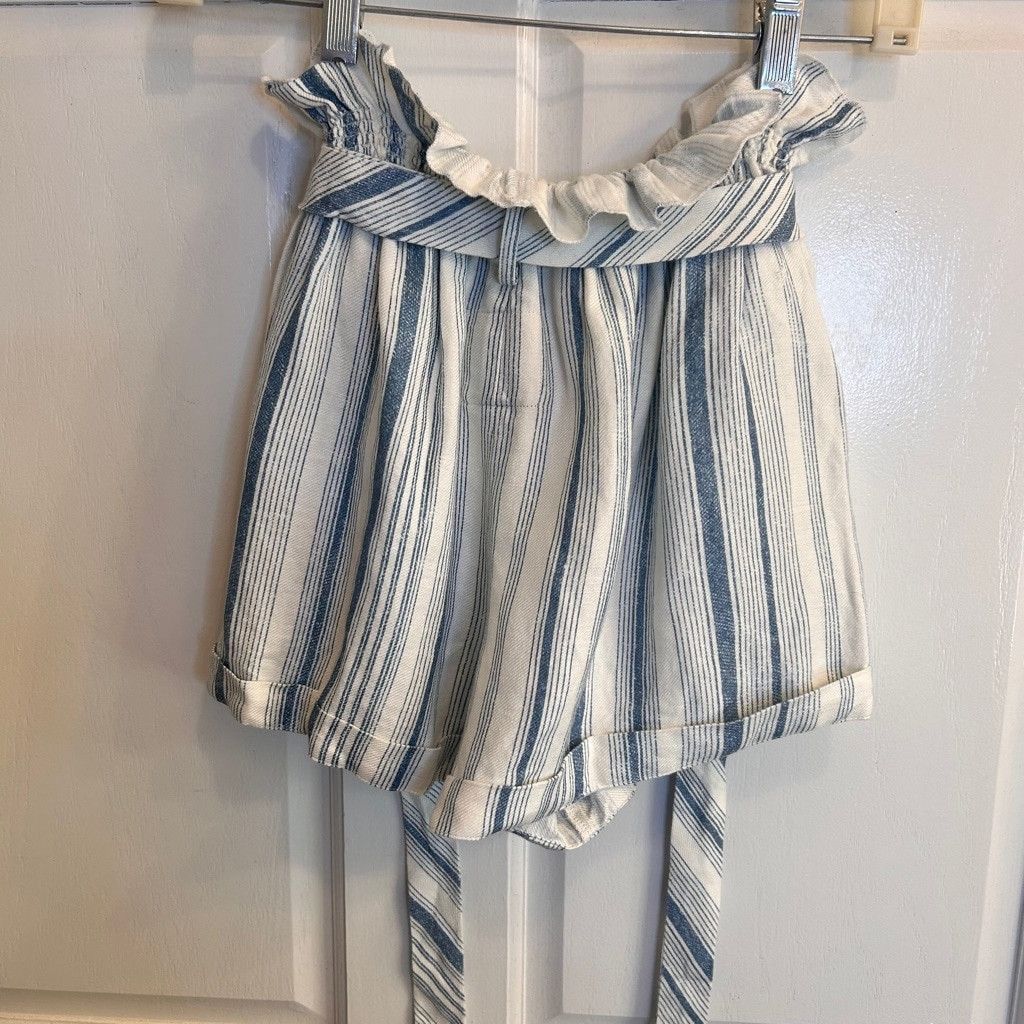 Chaser Brand Women's Chaser Shorts Size M White Blue Striped Size 30" / US 8 / IT 44 - 2 Thumbnail