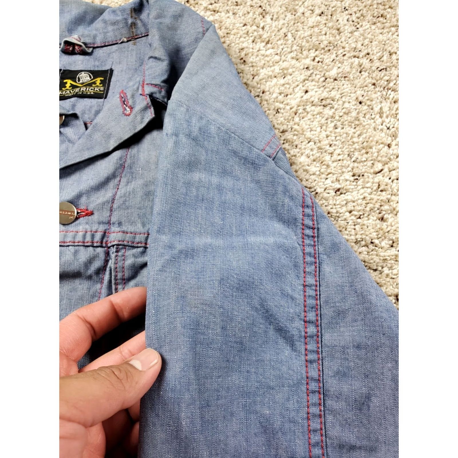 Vintage VINTAGE Blue Bell Trucker Jacket Shirt 70s Mens Chambray USA Made Size 38 Blue Bell Rockabilly 1970s Mens Size US XXS / EU 40 - 4 Thumbnail
