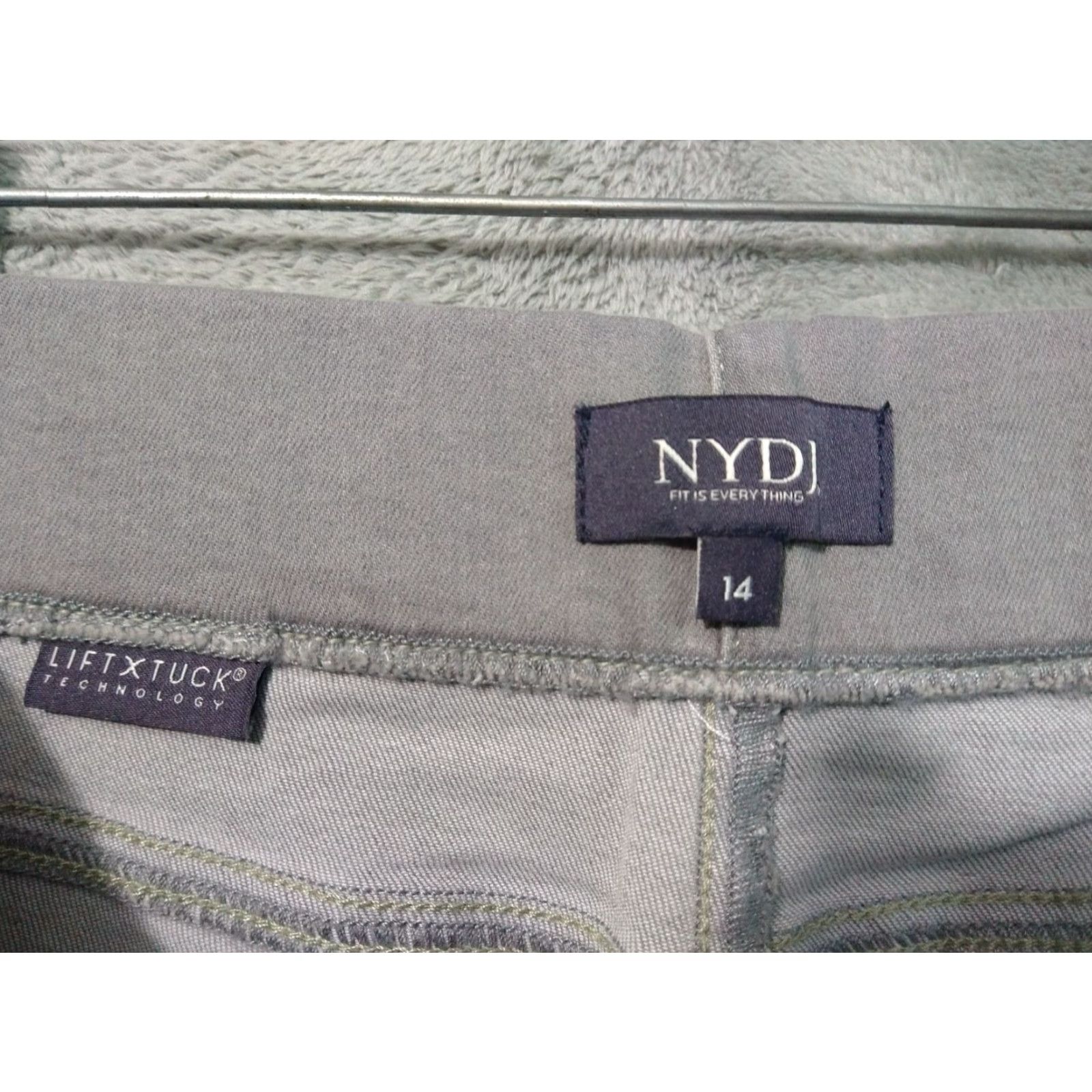 NYDJ NYDJ Jeans Womens 14 Gray Denim Wide-Leg High Rise Stretch Pull On Regular Inseam 32 in Womens Jeans Size 36" / US 14 / IT 50 - 7 Thumbnail