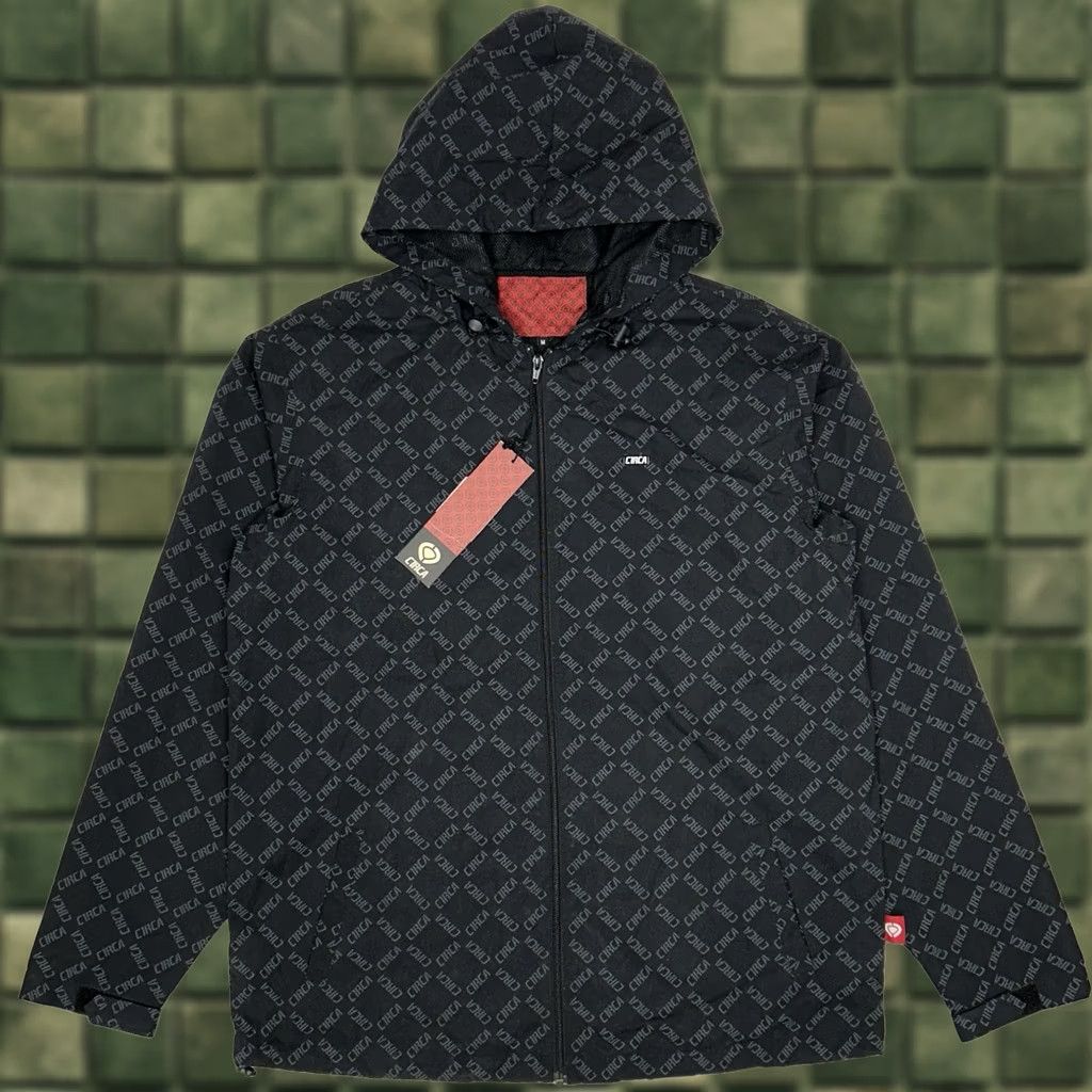 Vintage VINTAGE CIRCA Footwear Windbreaker Black M Corporate Repeat All Over Print Skate Mens Size US M / EU 48-50 / 2 - 1 Thumbnail