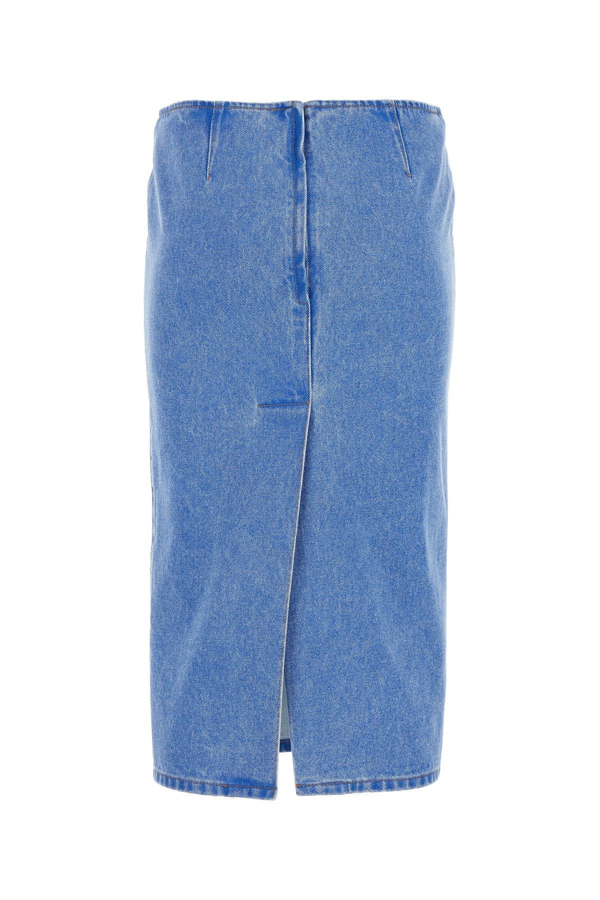 Marni o1w1db11125 Denim Pencil Skirt in Light Blue Size 28" / US 6 / IT 42 - 2 Thumbnail