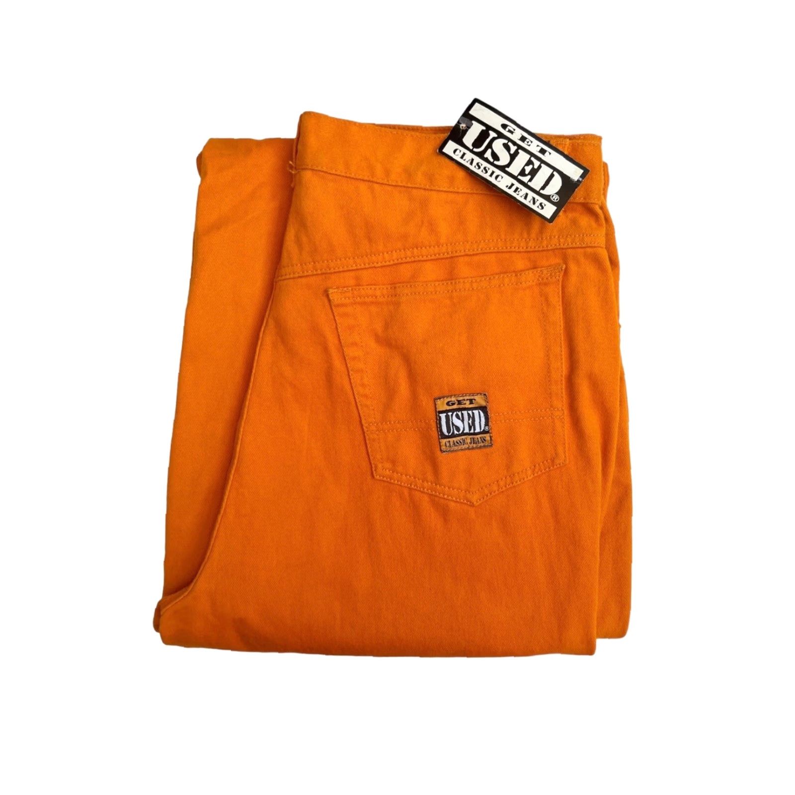 Denime VINTAGE Get Used Jeans Mens 40 Orange 90s Denim Deadstock NWT Size US 40 / EU 56 - 2 Thumbnail