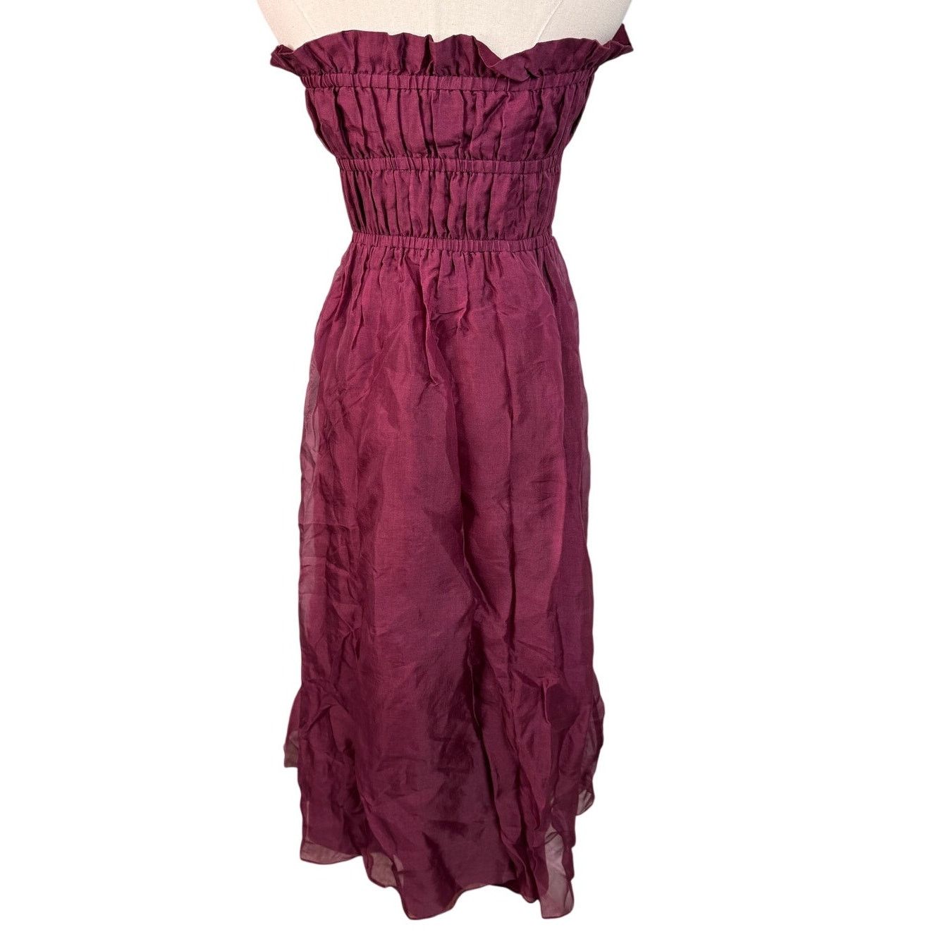 Cynthia Rowley Cynthia Rowley Buckle Up Silk Organza Dress burgundy size M Size M / US 6-8 / IT 42-44 - 10 Thumbnail