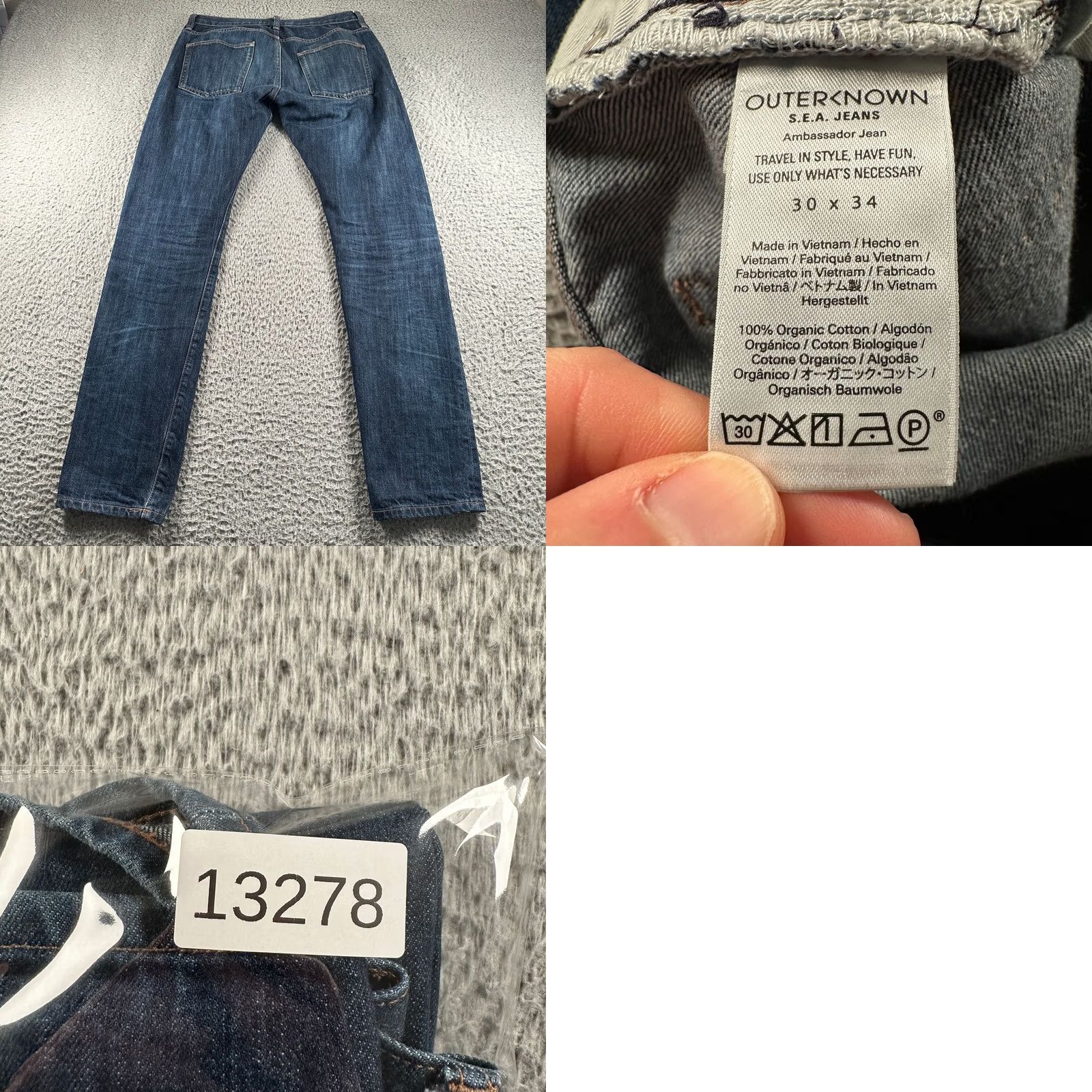 Outerknown Outerknown Jeans Mens W30 L34 Ambassador SEA Button Fly Selvedge Indigo Slim Size US 30 / EU 46 - 9 Thumbnail