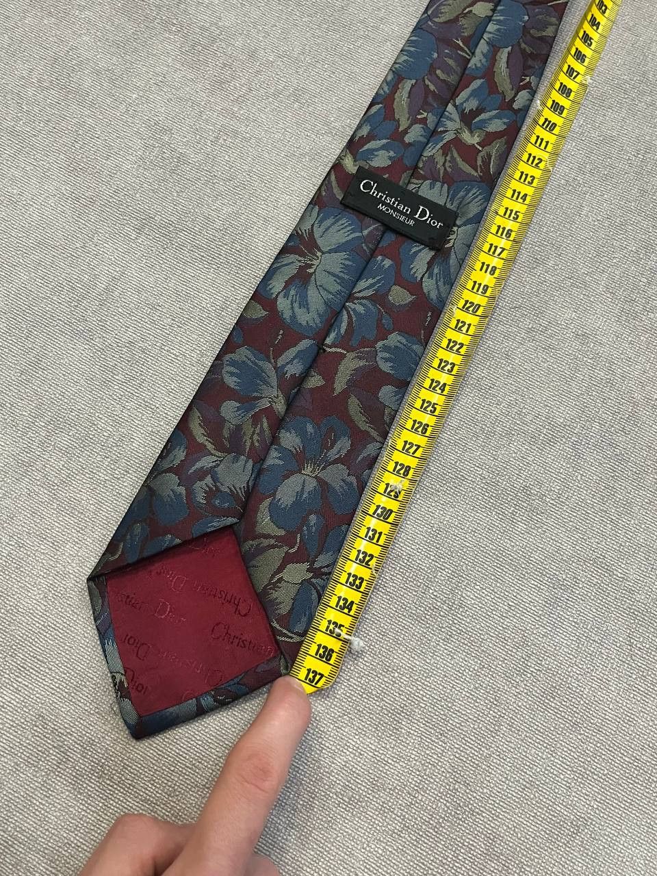 Christian Dior Monsieur Christian Dior Monsieur Flowers Red / Blue Silk Tie Size ONE SIZE - 8 Thumbnail