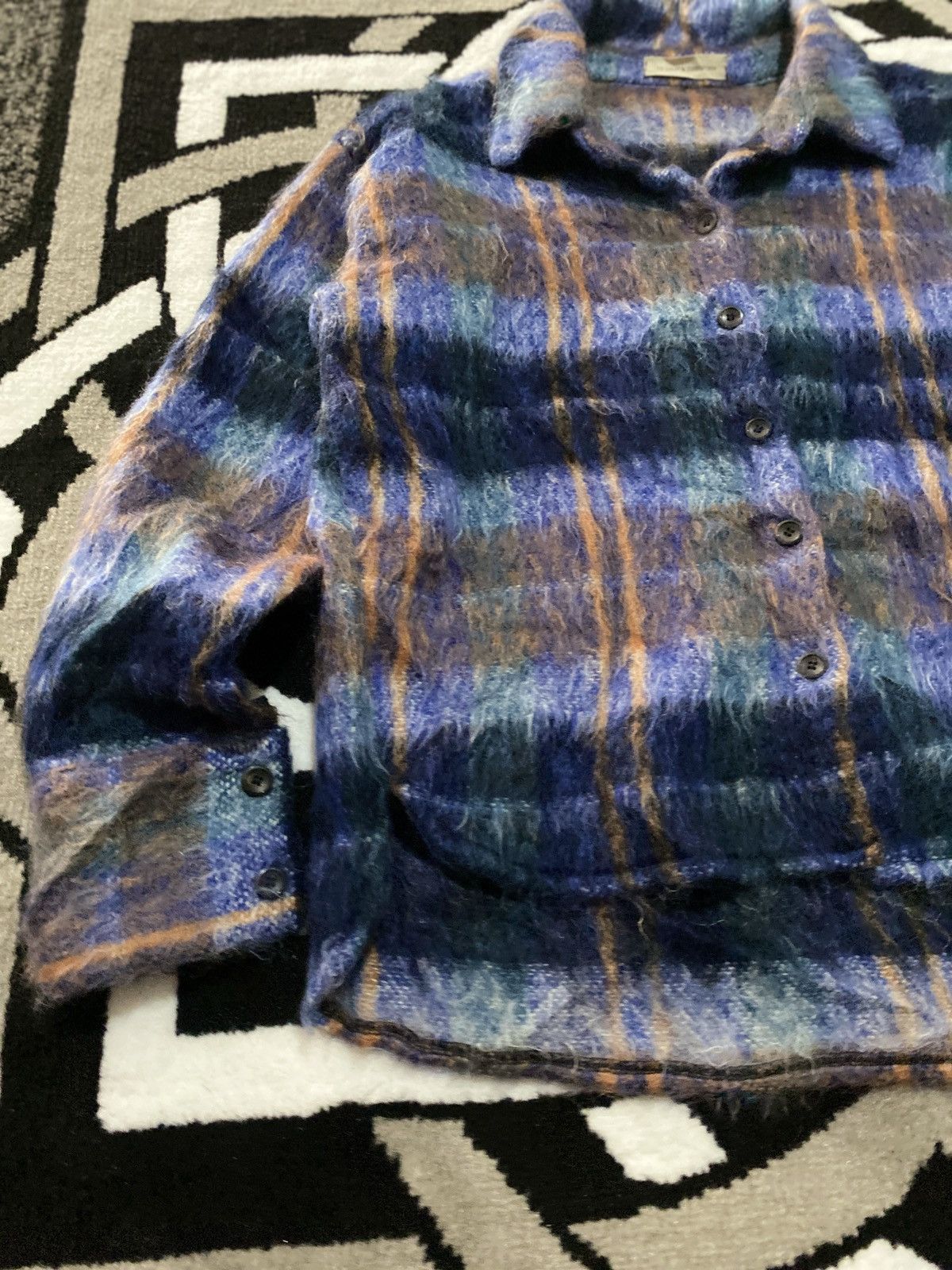 Acne Studios Mohair Plaid Knit Button Shirt DB show Size US M / EU 48-50 / 2 - 7 Thumbnail