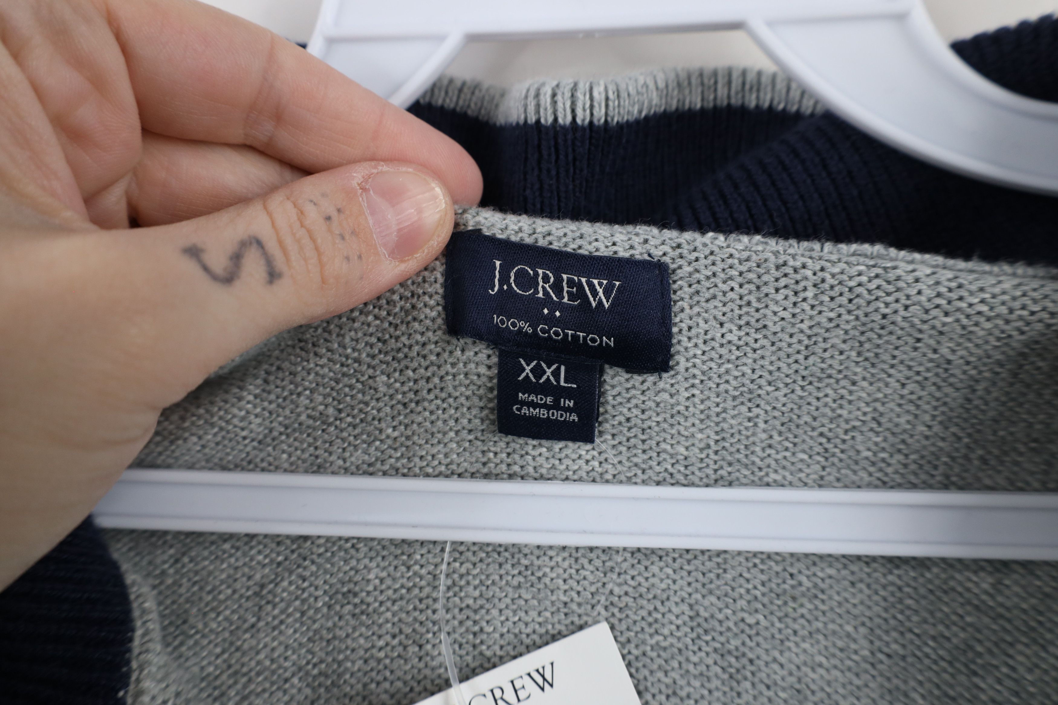 J.Crew × Vintage New J Crew Blank Cotton Knit Half Zip Pullover Sweater Gray Size US XXL / EU 58 / 5 - 4 Thumbnail