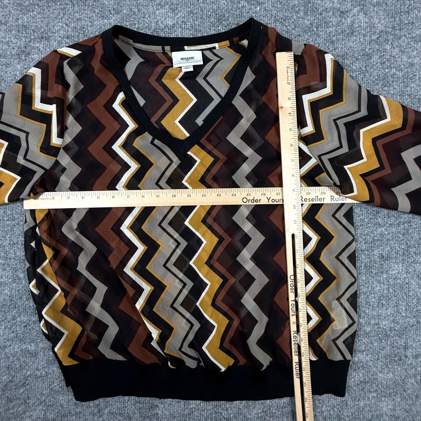 Missoni VINTAGE Missoni Sweater Womens XL Chevron Long Sleeve Target 20th Anniversary Pullover Size XL / US 12-14 / IT 48-50 - 3 Thumbnail