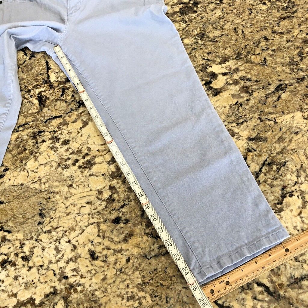 Calvin Klein Size 12 Calvin Klein Jeans Womens Crop Baby Blue Stretchy Size 33" - 8 Thumbnail