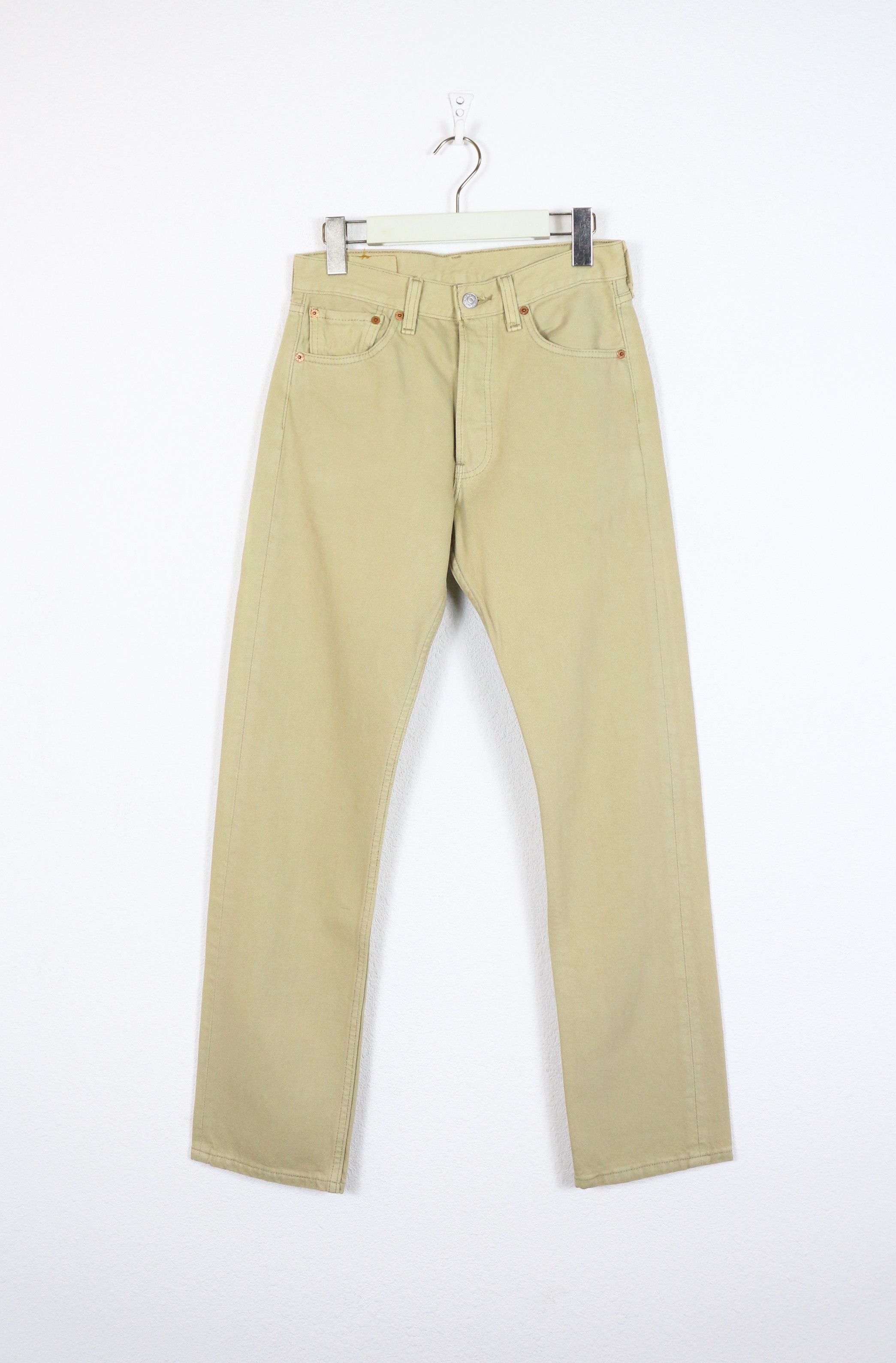 Vintage Levis 501 Beige Denim Jeans Pants 90s USA Made