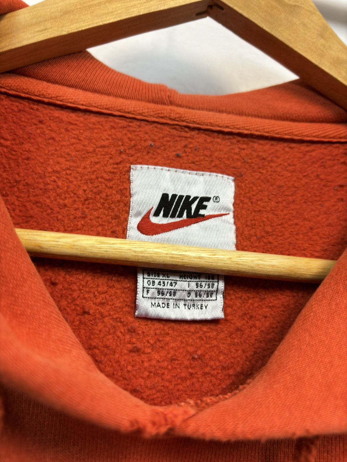 Nike × Vintage Vintage Nike oversize hoodie small logo swoosh 90s white tag Size US XL / EU 56 / 4 - 5 Thumbnail