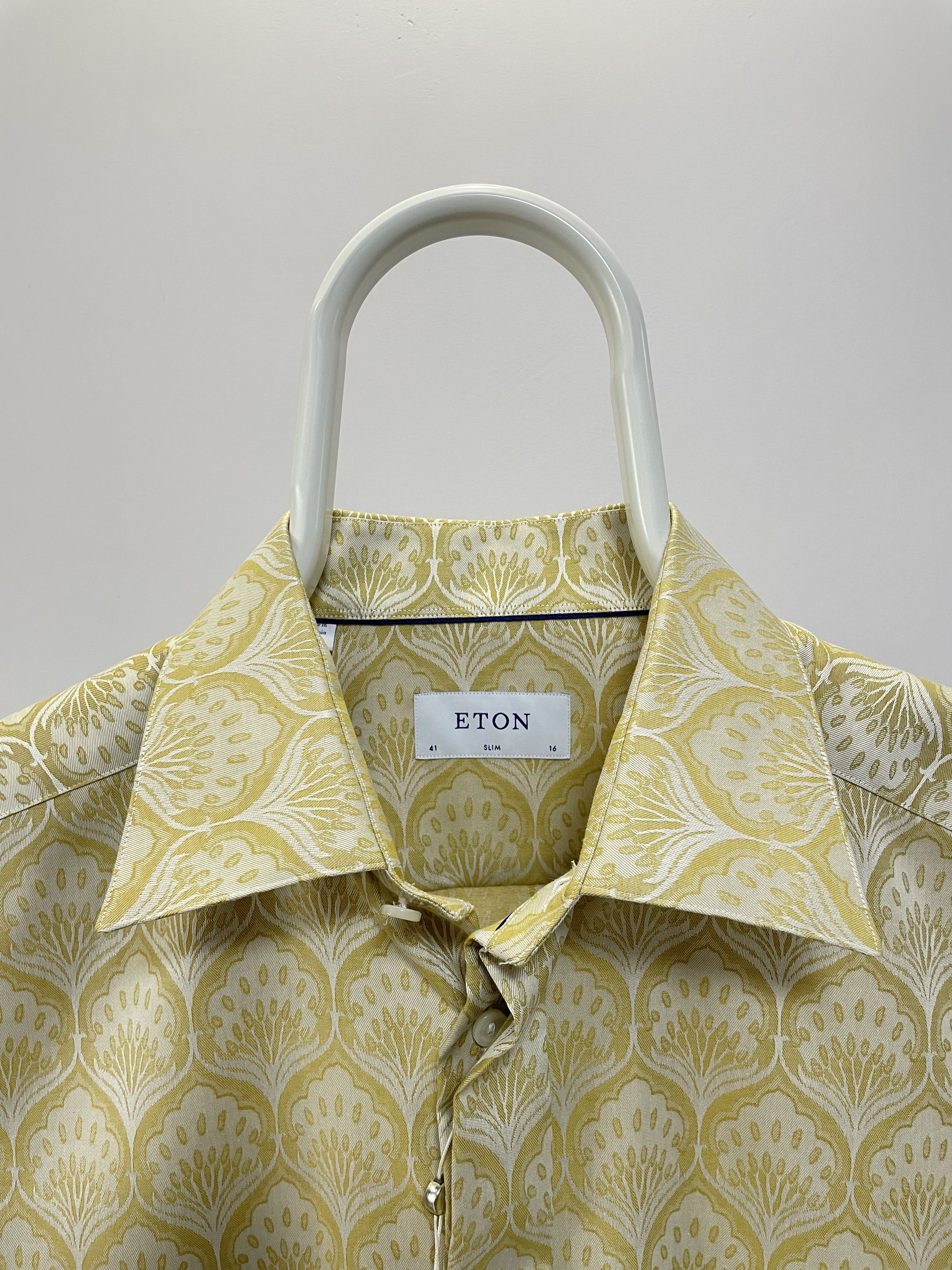 Eton ETON Signature Twill Tuxedo Shirt Art-Deco Jacquard Evening Size US L / EU 52-54 / 3 - 9 Thumbnail