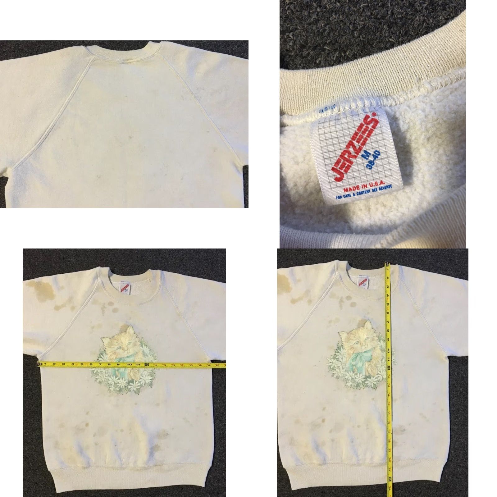 Thrasher Vtg 80s Cat Faded Distress Sweatshirt XS S Animal Kitten Art Dog Punk Grunge 90s Hoodie Men XS White USA Thrashed Size US XS / EU 42 / 0 - 10 Thumbnail