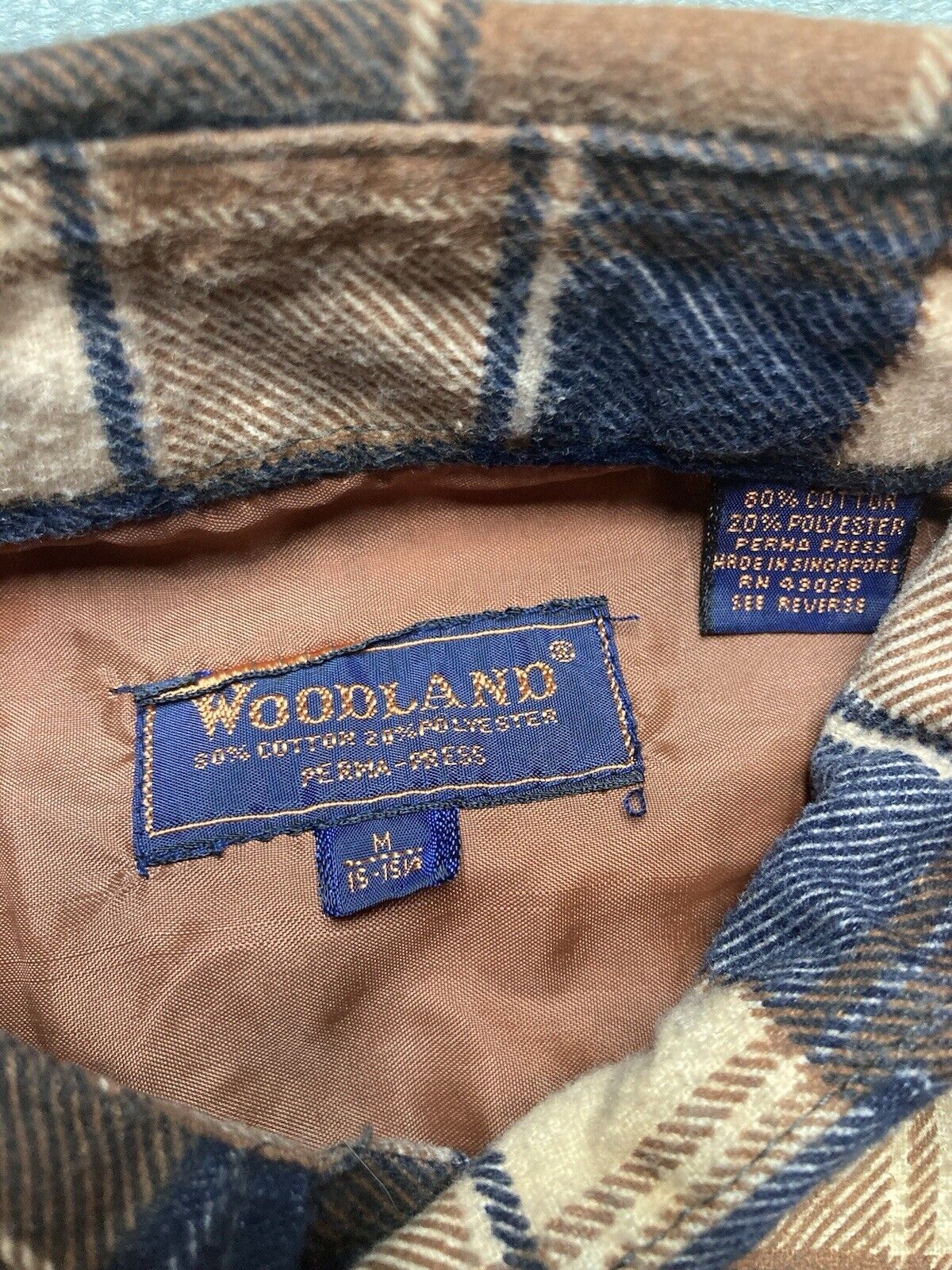 Vintage VTG 80s flannel shirt woodland plaid cotton blend NOS medium Size US M / EU 48-50 / 2 - 3 Thumbnail