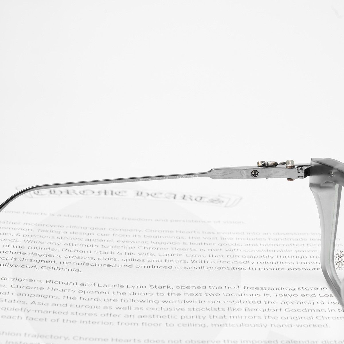 Chrome Hearts CHROME HEARTS TRYDIXAGAIN MATTE GRAY GLASSES Size ONE SIZE - 5 Thumbnail