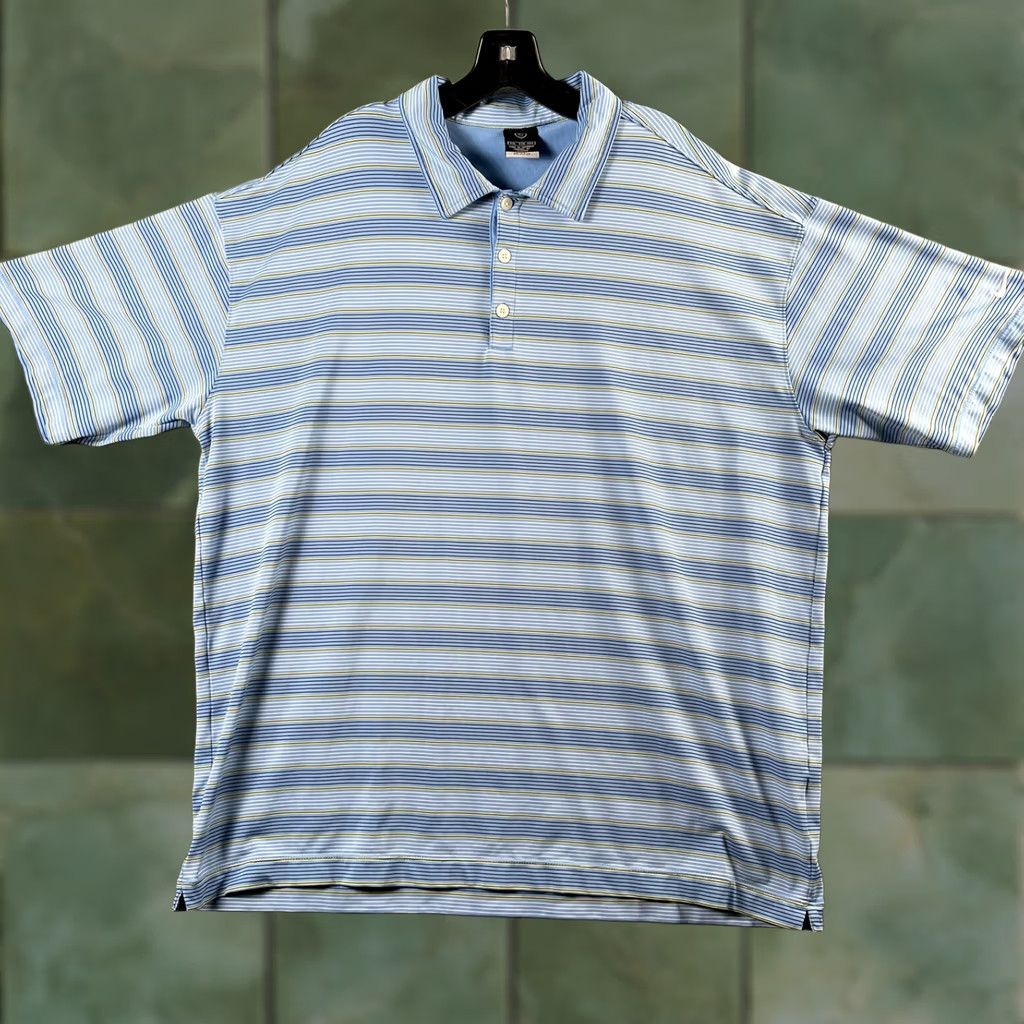 Nike Nike Golf DRI-FIT UV Polo Mens Blue Striped 2XL Short Sleeve Polo Size US XXL / EU 58 / 5 - 1 Thumbnail
