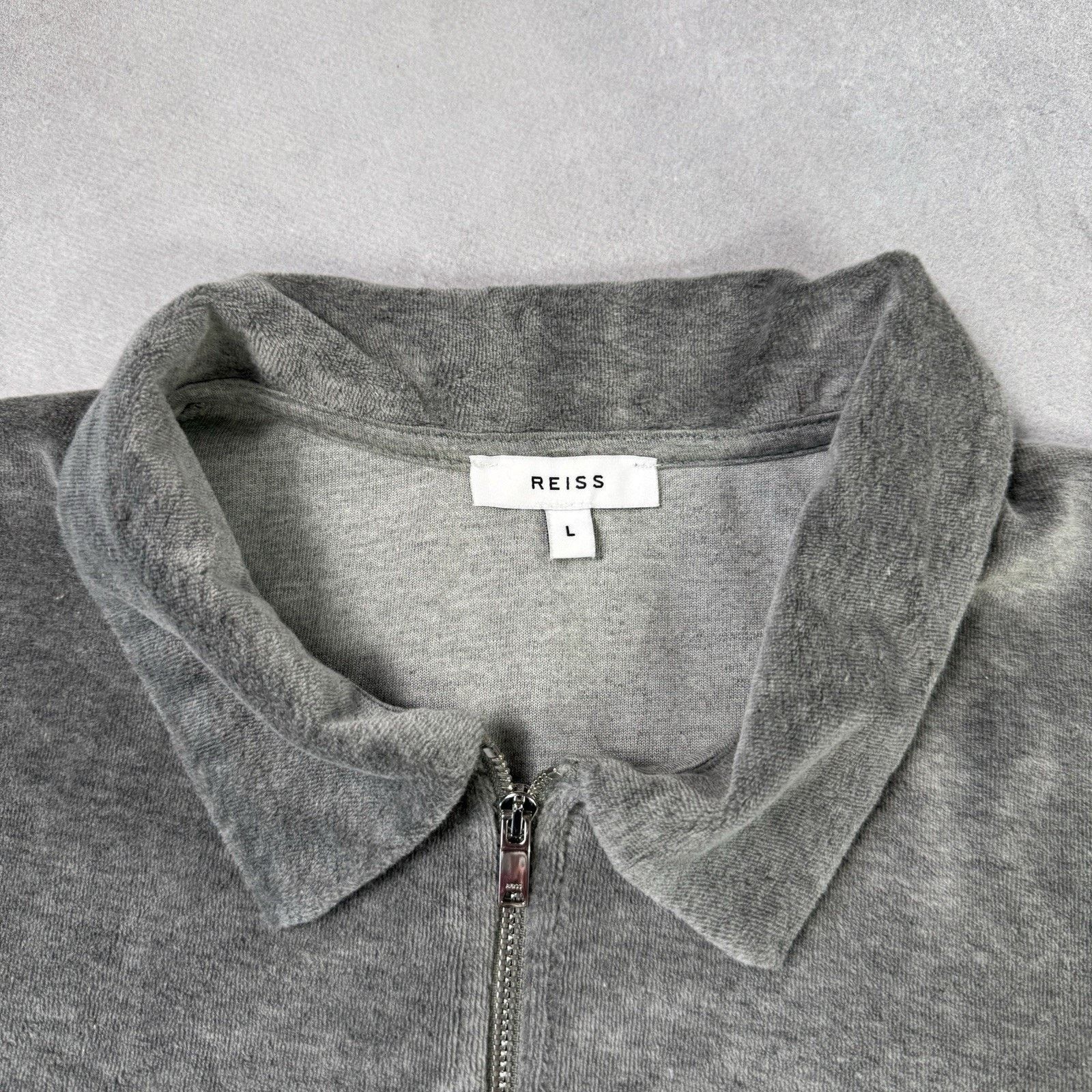 Reiss Reiss Men Grey Velure Polo Zip T Shirt Size L Size US L / EU 52-54 / 3 - 4 Thumbnail