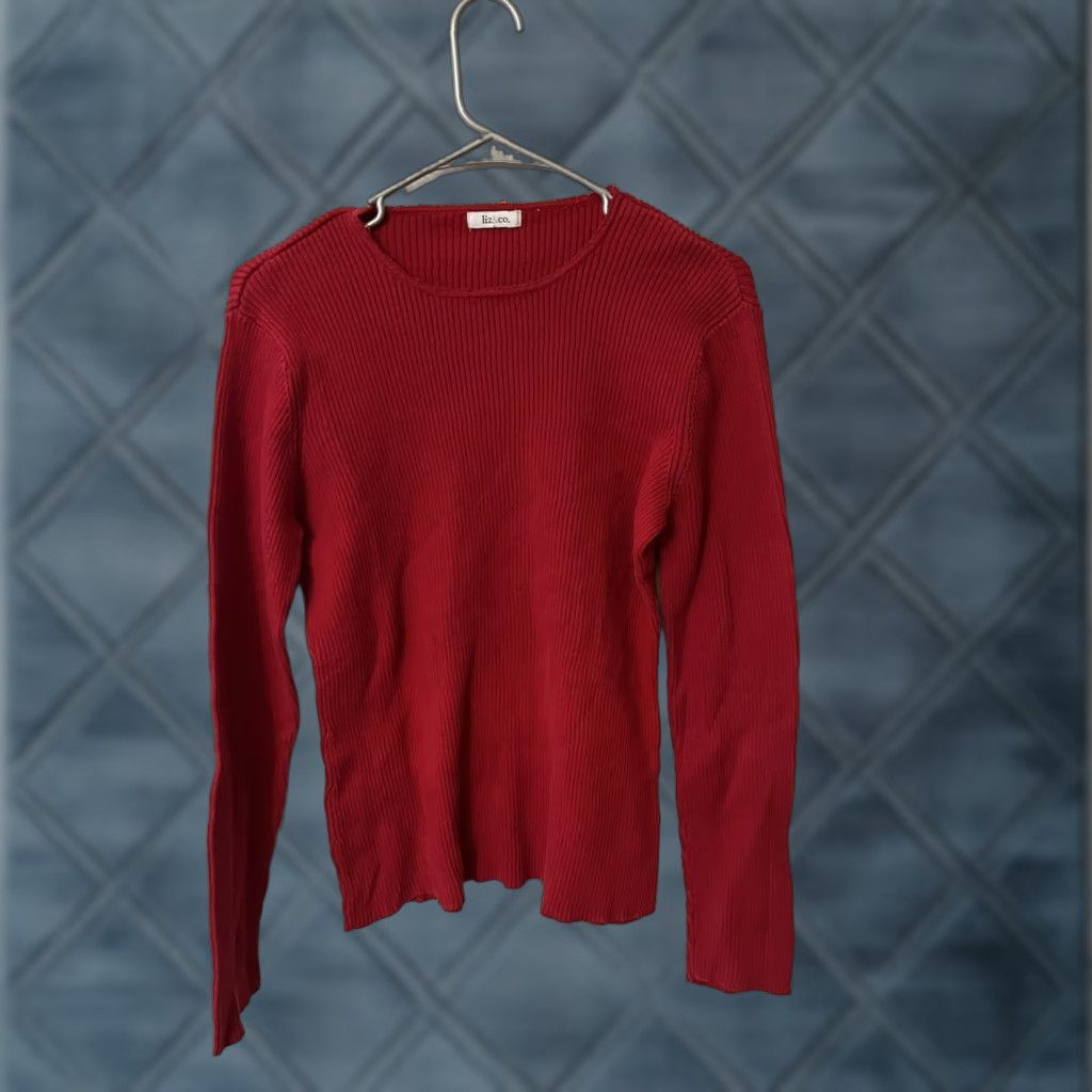 Vintage LIZ & CO. Women's Reg Fit Rib Knit Pullover Sweater Size Small Size S / US 4 / IT 40 - 1 Thumbnail