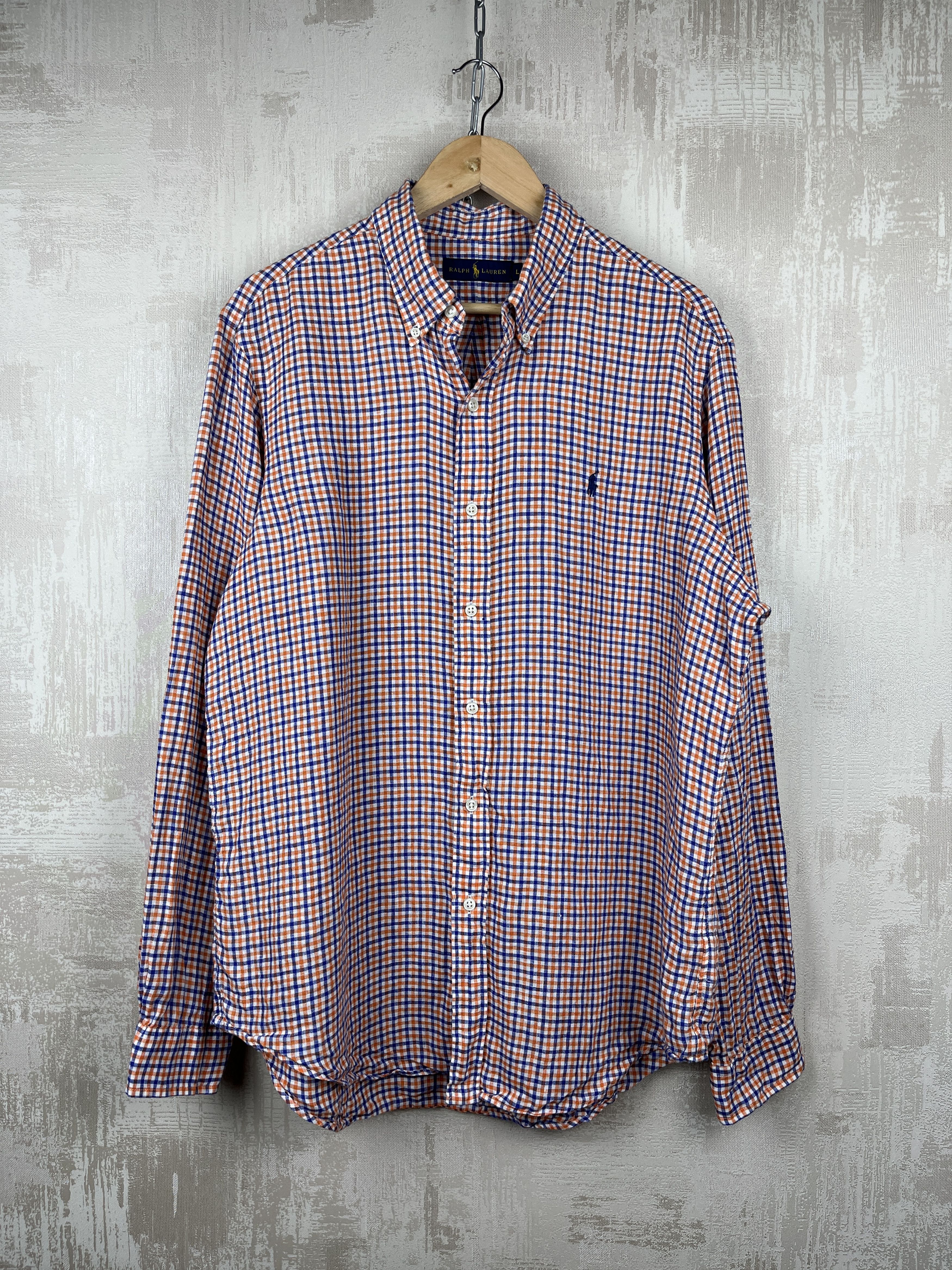 Polo Ralph Lauren Polo Ralph Lauren 100 % Linen Check Long Sleeve Shirt Size US L / EU 52-54 / 3 - 3 Thumbnail