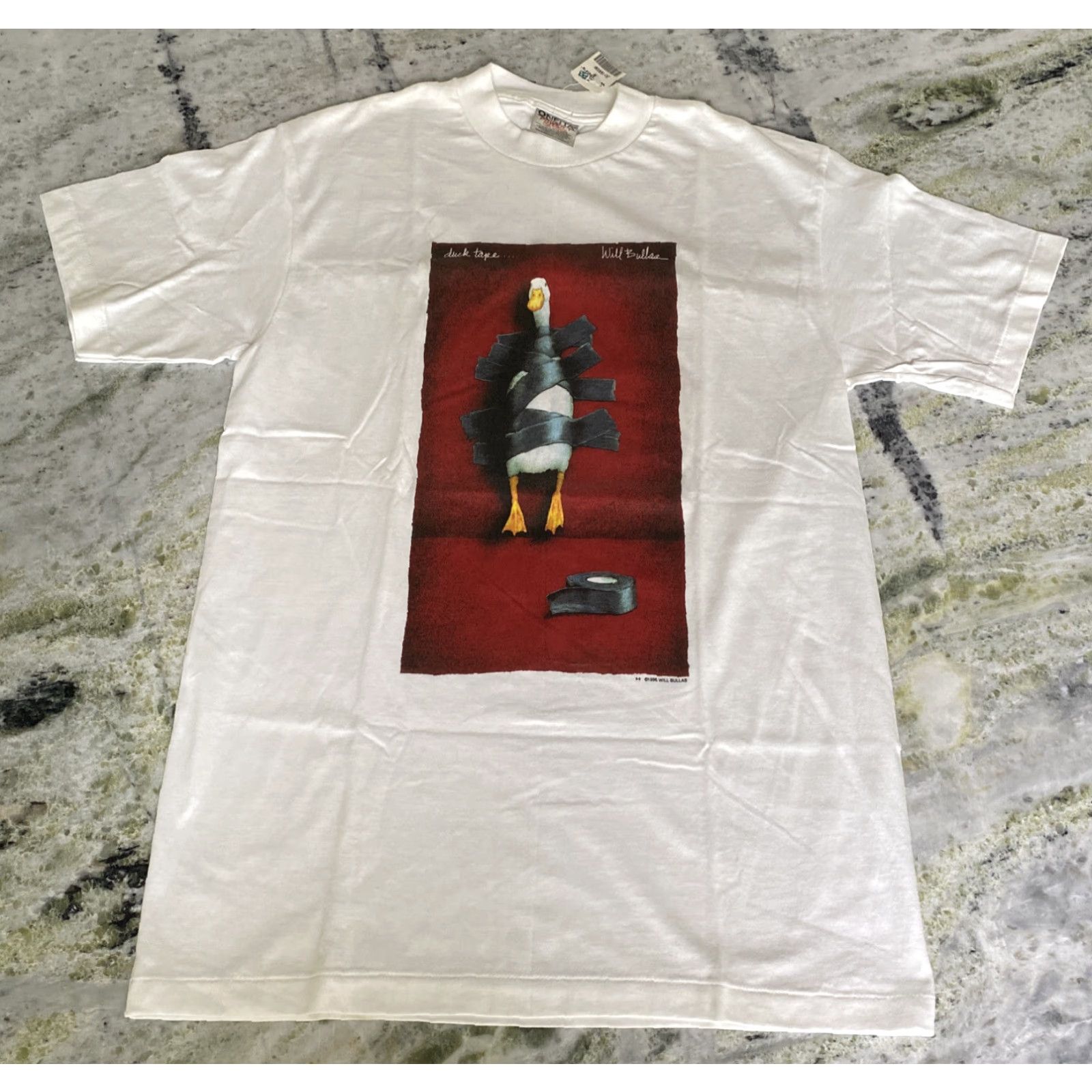 Vintage VINTAGE DUCK TAPE Shirt Men Medium White Graphic Tee 1996 Single Stitch New Size US M / EU 48-50 / 2 - 3 Thumbnail