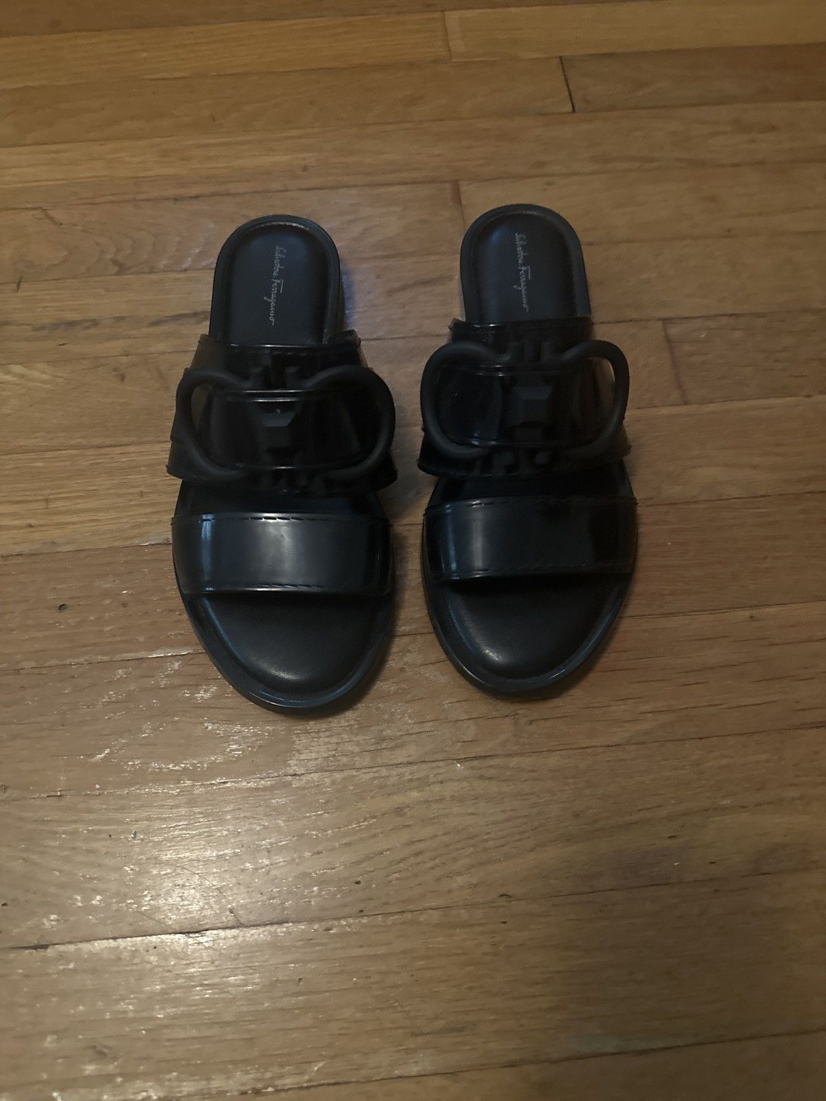 Salvatore Ferragamo Taryn Flat PVC Sandals Size US 10 / IT 40 - 1 Thumbnail