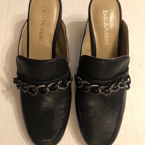 Other ENZO ANGIOLINI WOMEN'S NEW BLACK LEATHER MULES SIZE: 6M Size US 6 / IT 36 - 2 Thumbnail