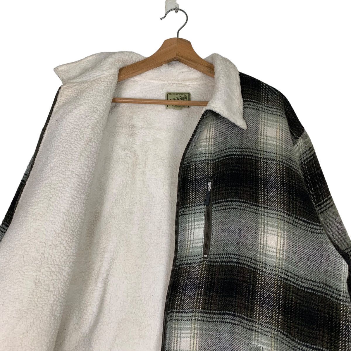Japanese Brand AMERICAN FEELING Shadow Plaid Sherpa Jacket #0411-C19 Size US L / EU 52-54 / 3 - 10 Thumbnail