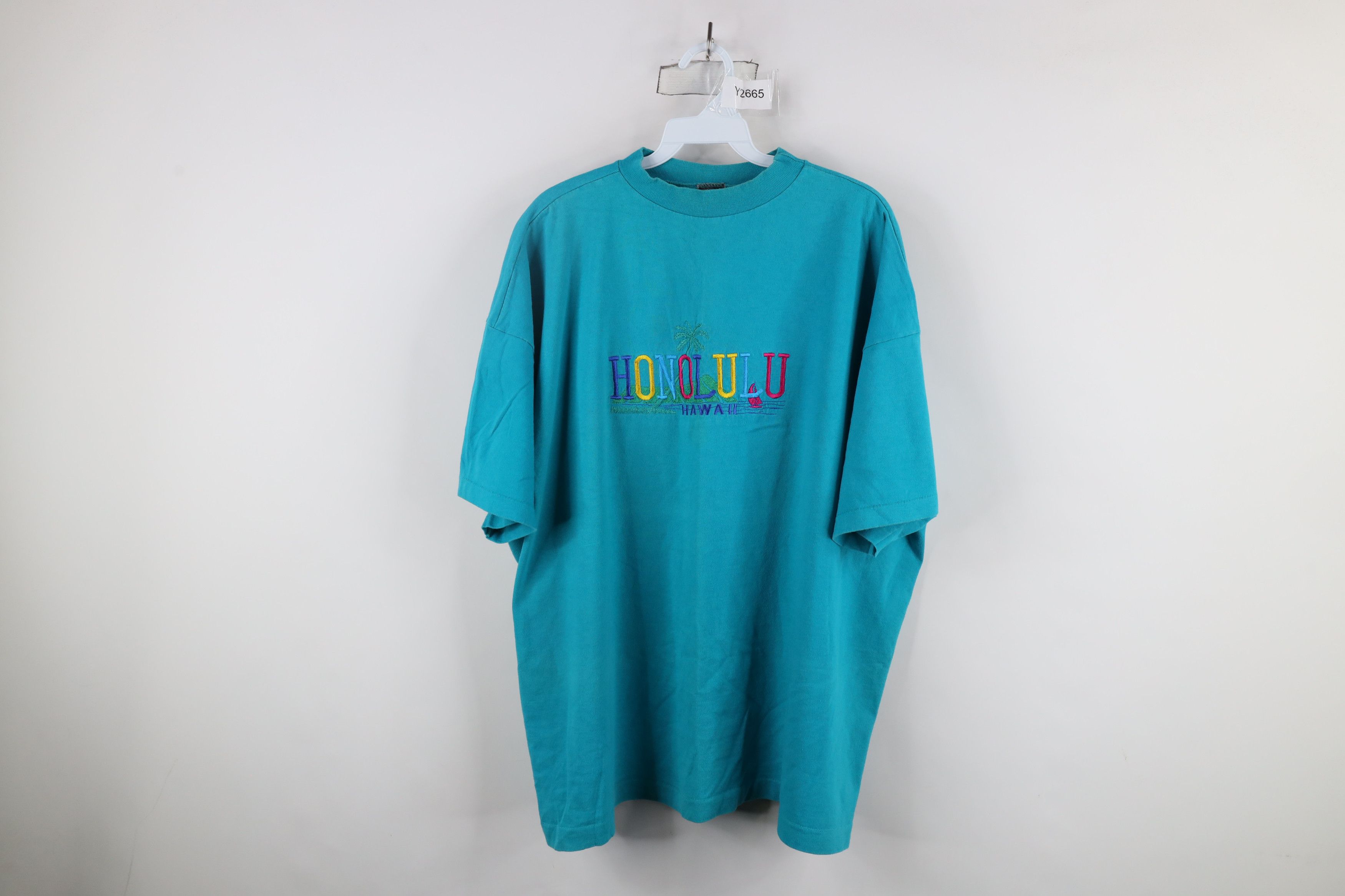 Vintage Vintage 90s Streetwear Spell Out Honolulu Hawaii T-Shirt USA Size US XXL / EU 58 / 5 - 1 Thumbnail