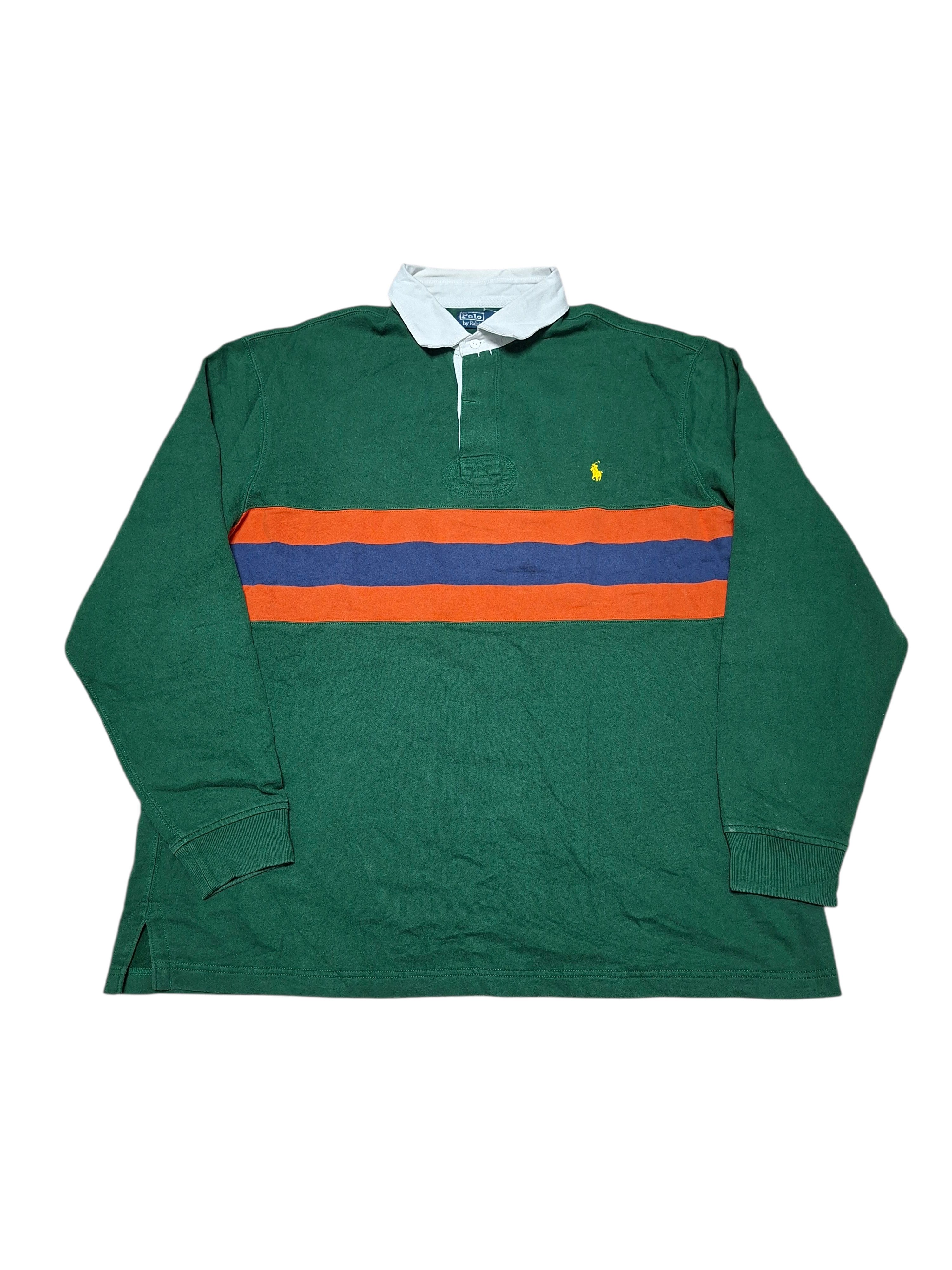Polo Ralph Lauren POLO RALPH LAUREN VINTAGE LUXURY STRIPED RUGBY SHIRT Size US XXL / EU 58 / 5 - 1 Thumbnail