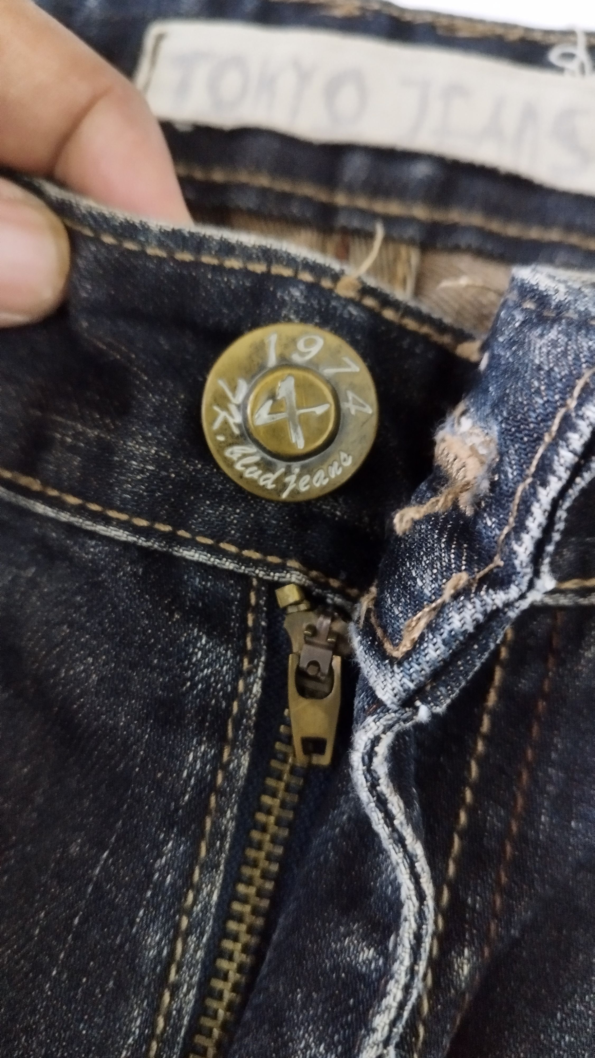 Japanese Brand Tokyo CROXX jeans distressed Size US 30 / EU 46 - 7 Thumbnail