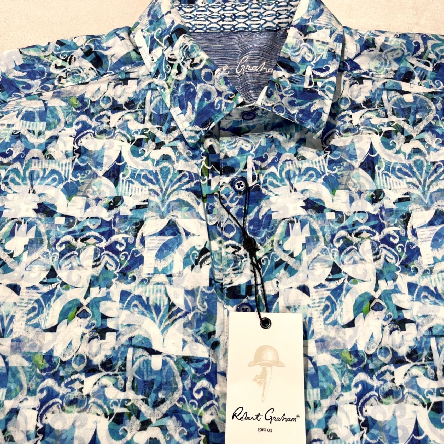 Robert Graham Robert Graham Snyder Tropical Short Sleeve XL Classic Fit Button-Front Shirt Men Multicolor NWT Size US 36 / EU 52 - 3 Thumbnail