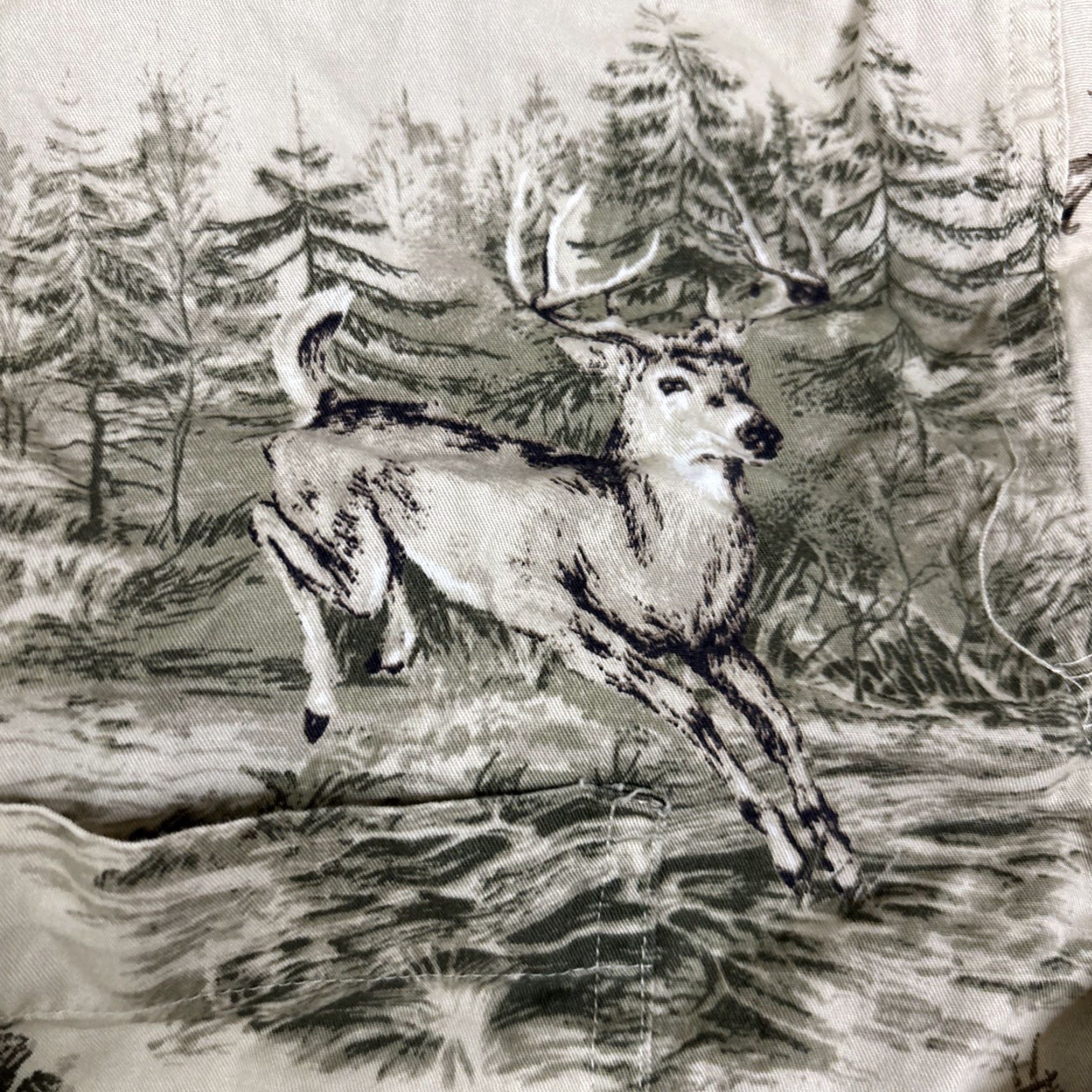 Vintage Woods & Water Outfitters Shirt Button-Up Long Sleeve XL Beige Deer Buck Hunting Camp Casual Outdoors Size US XL / EU 56 / 4 - 3 Thumbnail