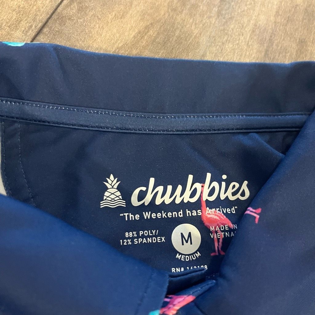 Chubbies Chubbies Blue Athletic Workout Casual Polo Men Medium Bin J- Size US M / EU 48-50 / 2 - 3 Thumbnail