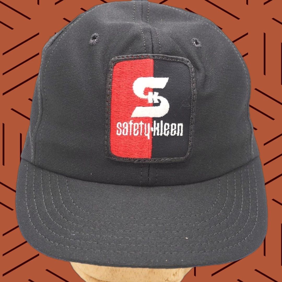 Vintage VINTAGE Snapback Trucker Hat Cap Safety Kleen Patch 1980's Unbranded Unisex Adults Adjustable Black Mens Womens Boys Girls Size ONE SIZE - 1 Thumbnail
