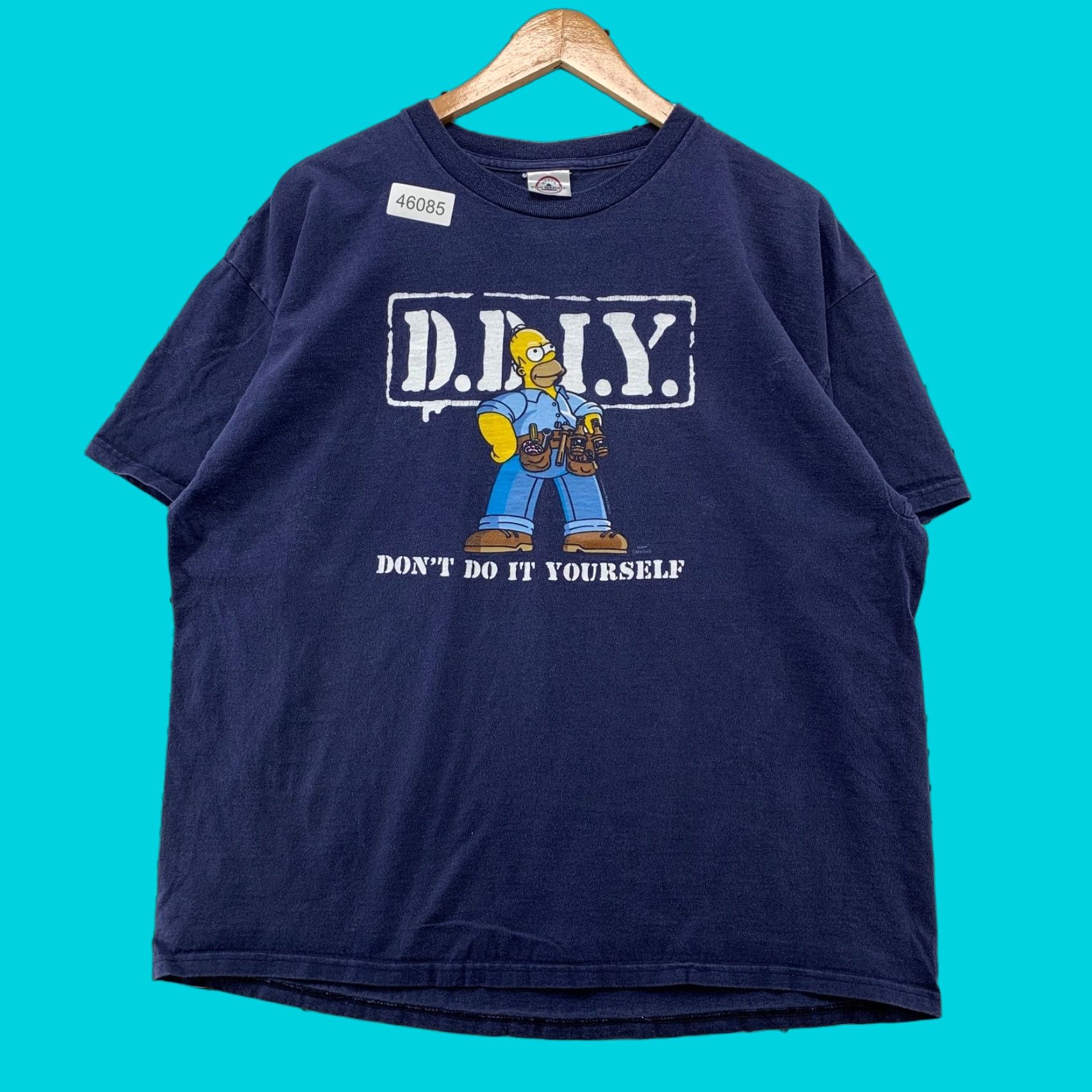 Delta VINTAGE Homer Simpson Funny Shirt Mens Large Blue Handyman Dad Cartoon Y2K Size US L / EU 52-54 / 3 - 1 Thumbnail