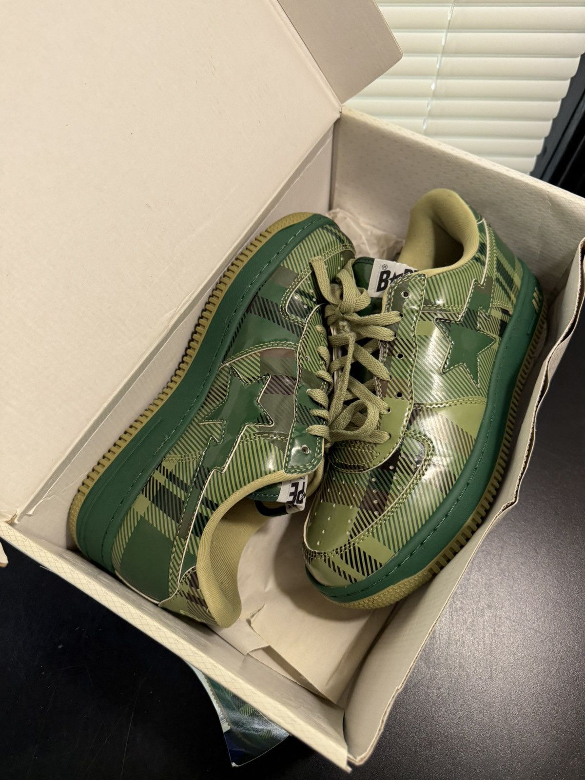 Bape Bapesta Green Check Shoes Size 9 Size US 9 / EU 42 - 20 Thumbnail