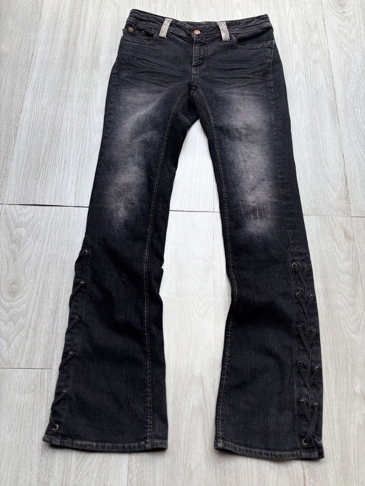 Japanese Brand GEORGIALOVE lace up flare jeans Size US 26 / EU 42 - 5 Thumbnail