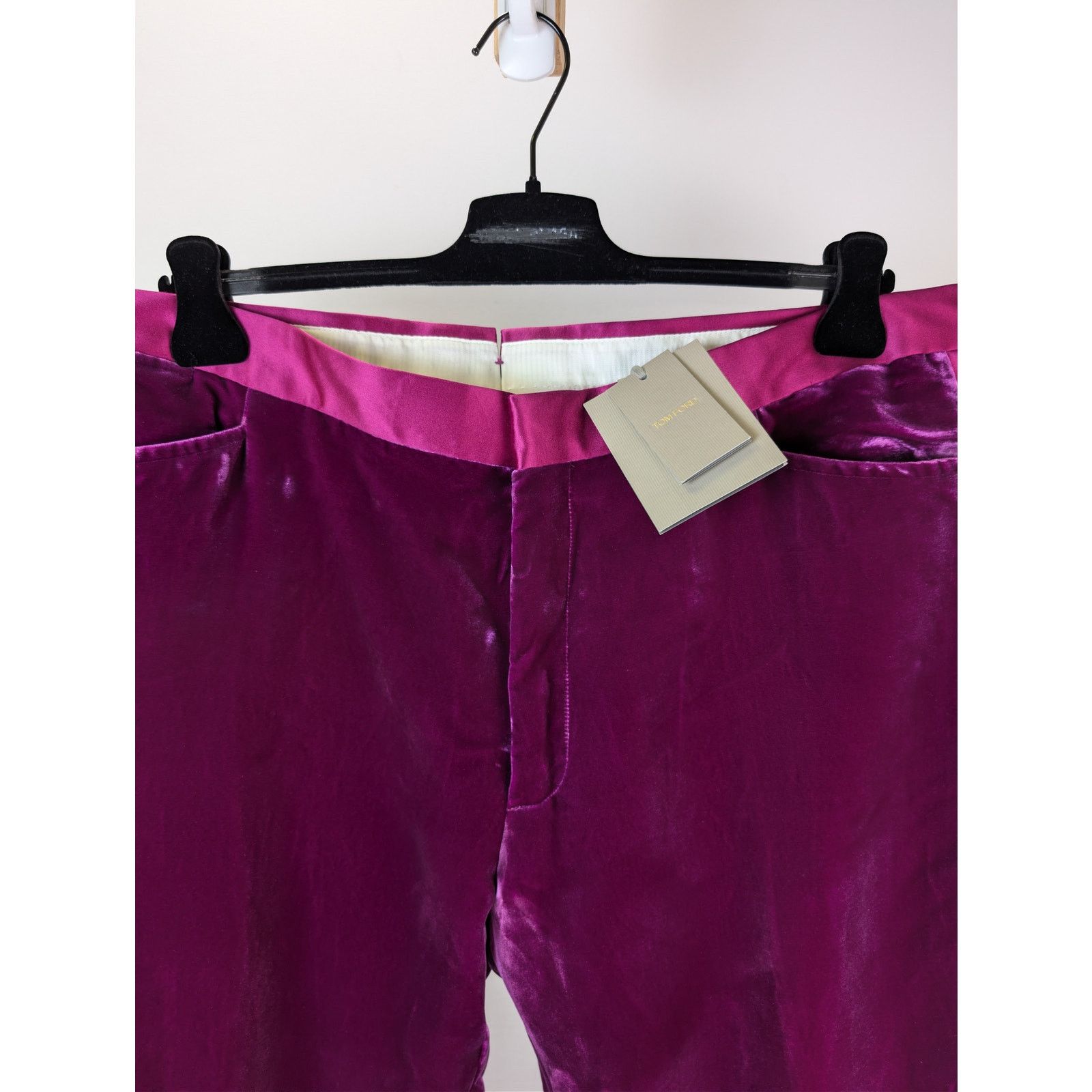 Tom Ford o1rshd1 Slim-Leg Velvet Trousers Pant in Purple Size US 44 / EU 60 - 8 Thumbnail