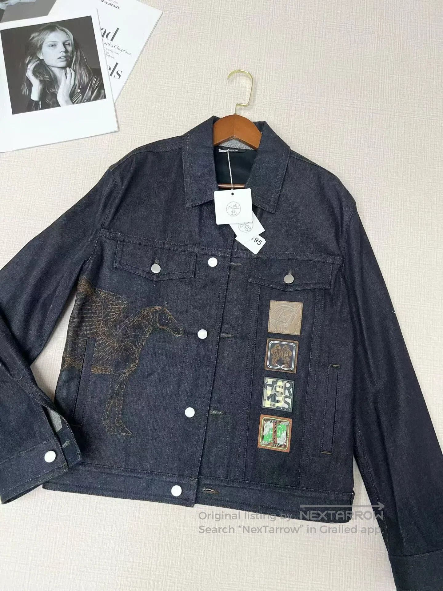 Hermes hermes embroidered denim jacket spring summer 2023. Size US XL / EU 56 / 4 - 2 Thumbnail