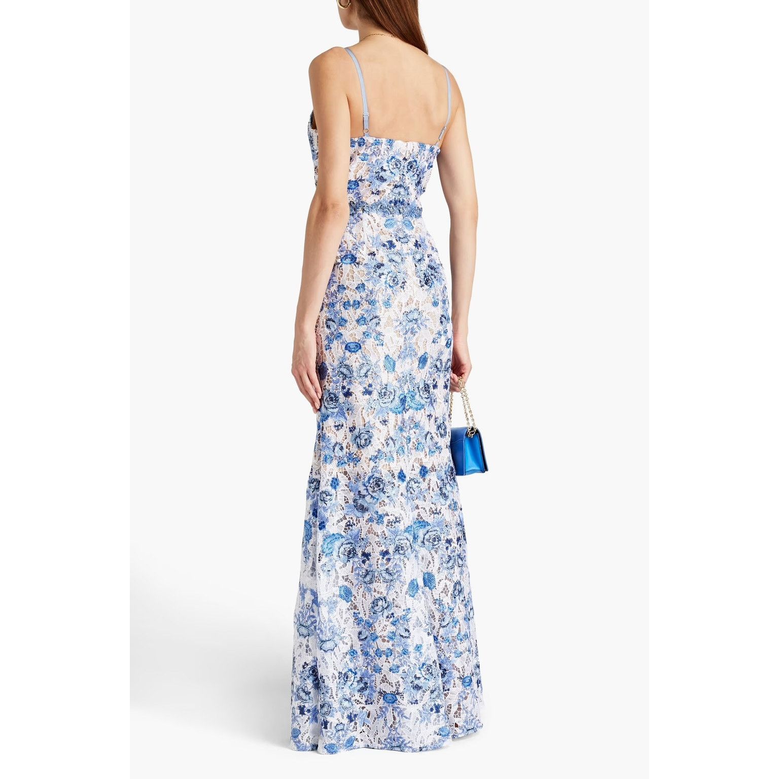 Marchesa Marchesa Notte Floral Macramé Lace Gown blue white Size 6 Size M / US 6-8 / IT 42-44 - 4 Thumbnail