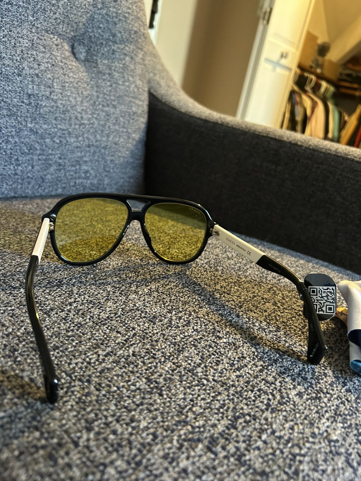 Gucci Gucci GG0463S 001 Oversized Black Acetate Pilot Sunglasses Size ONE SIZE - 4 Thumbnail
