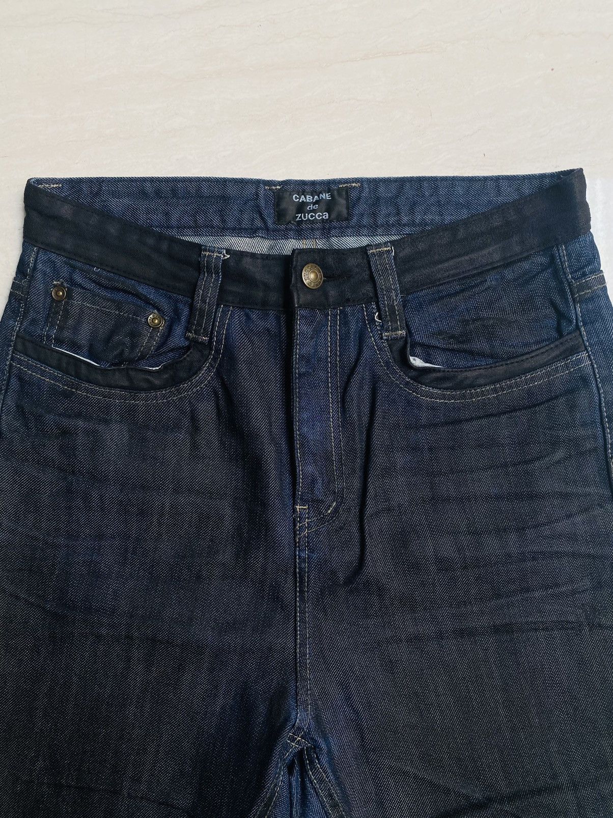 CABANE de ZUCCa Cabane de Zucca Issey Miyake Coated Denim Suede Size US 29 - 8 Thumbnail