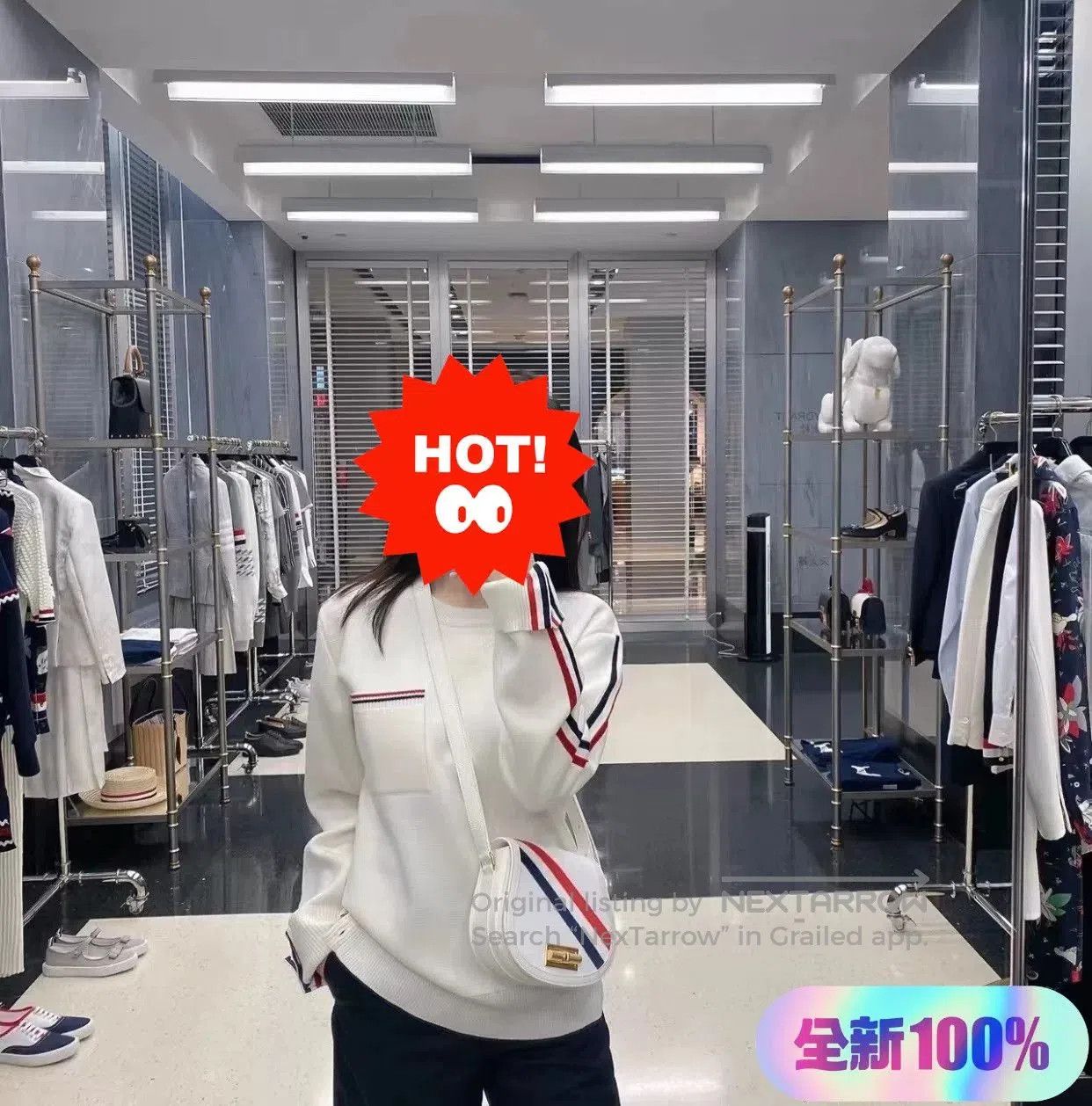Thom Browne THOM BROWNE White Knit Sweater. Size S / US 4 / IT 40 - 2 Thumbnail