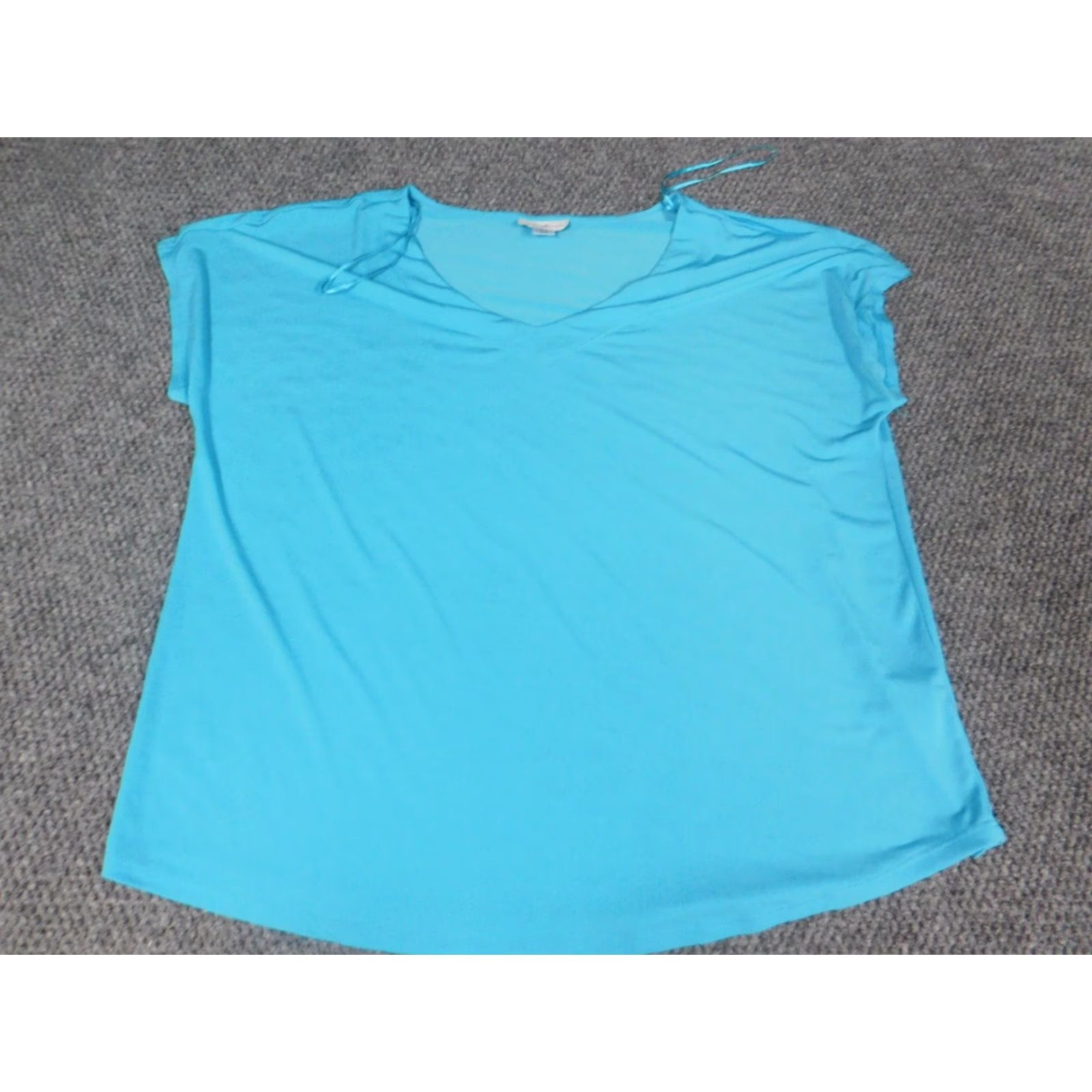 Vintage Jaclyn Smith Blouse Womens XL Blue Crew Neck Pullover Cotton Polyester Rayon Stretch Casual Sleeveless Size XL / US 12-14 / IT 48-50 - 2 Thumbnail